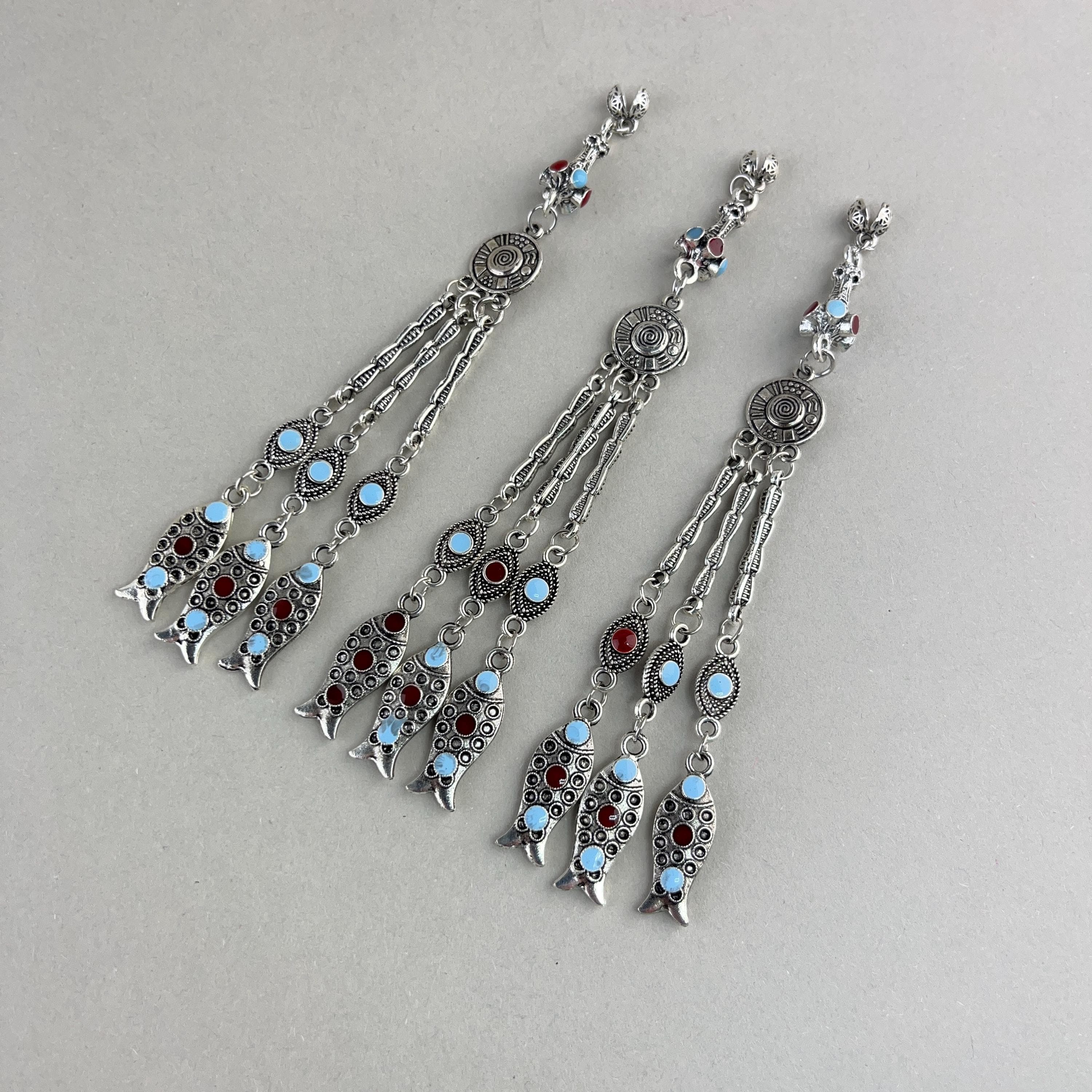Enameled Fish Tasbih Tassels: Islamic Prayer Beads Accessory