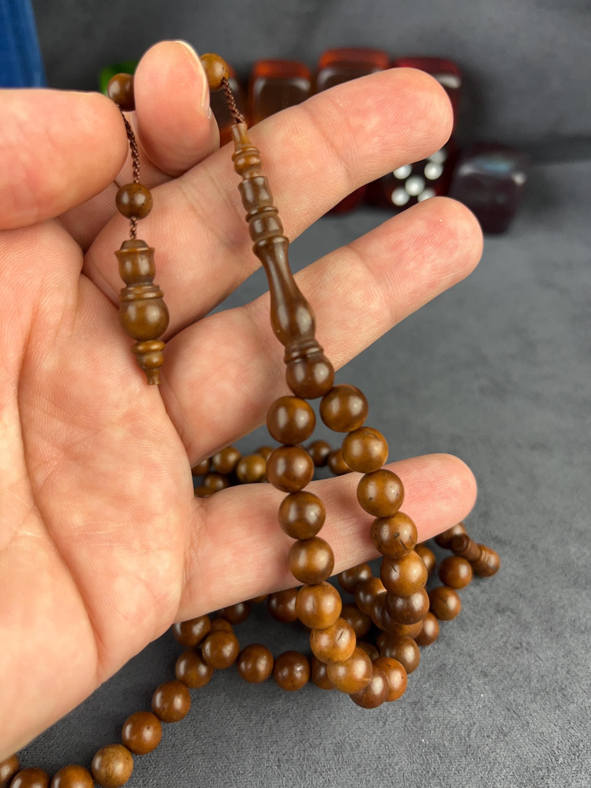 99 Beads Kuka Wood Tasbih, 8mm Natural Prayer Beads, Islamic Eid Gift, Misbaha Rosary - image 4