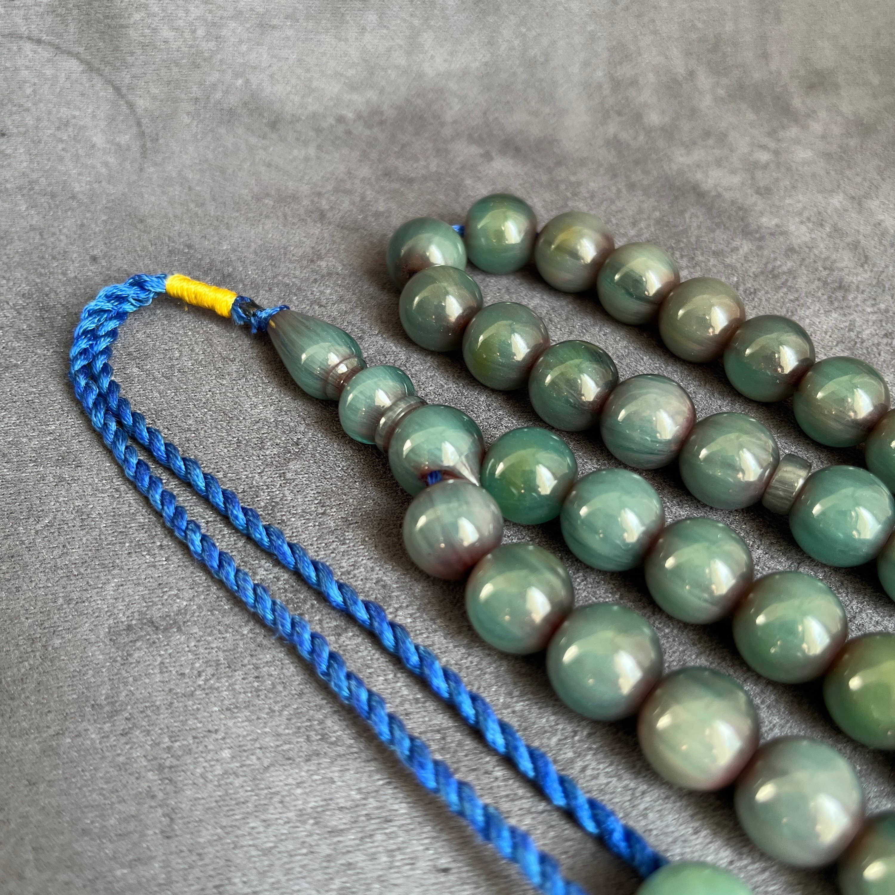 Blue Bakelite Worry Beads, Ottoman Tasbih, Muslim Rosary - image 4