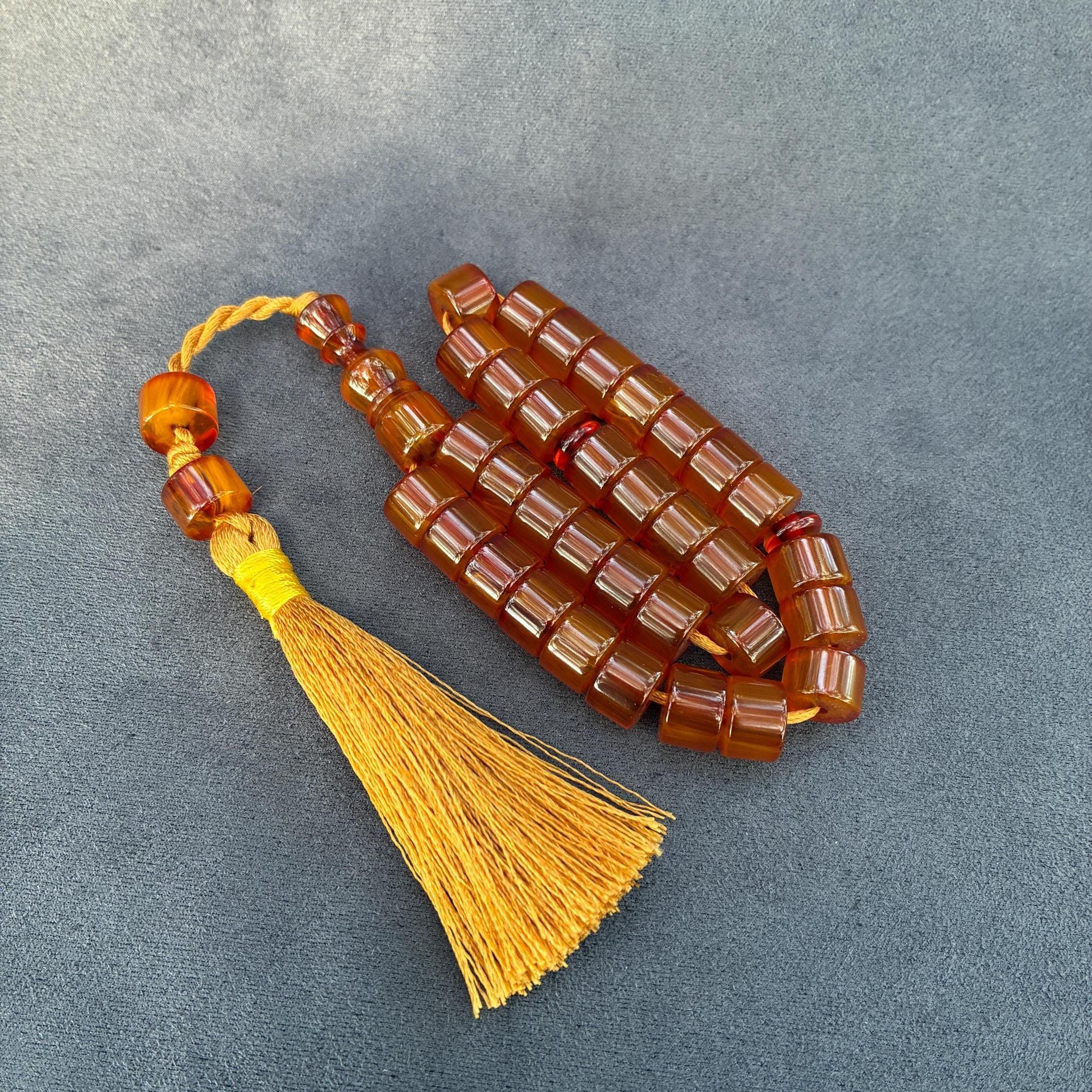 Amber Color Bakelite Prayer Beads: Faturan Style Worry Beads, Eid Gift