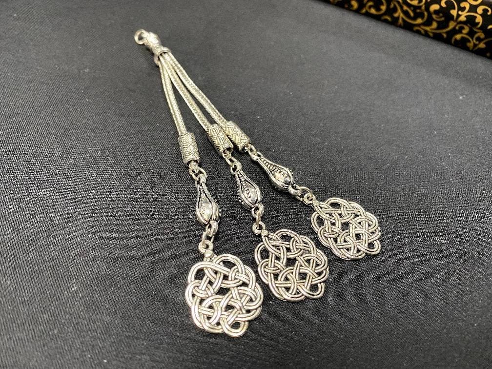 Metal Tasbeeh Tassel with Celtic Knot, Rosary Supplies - image 4
