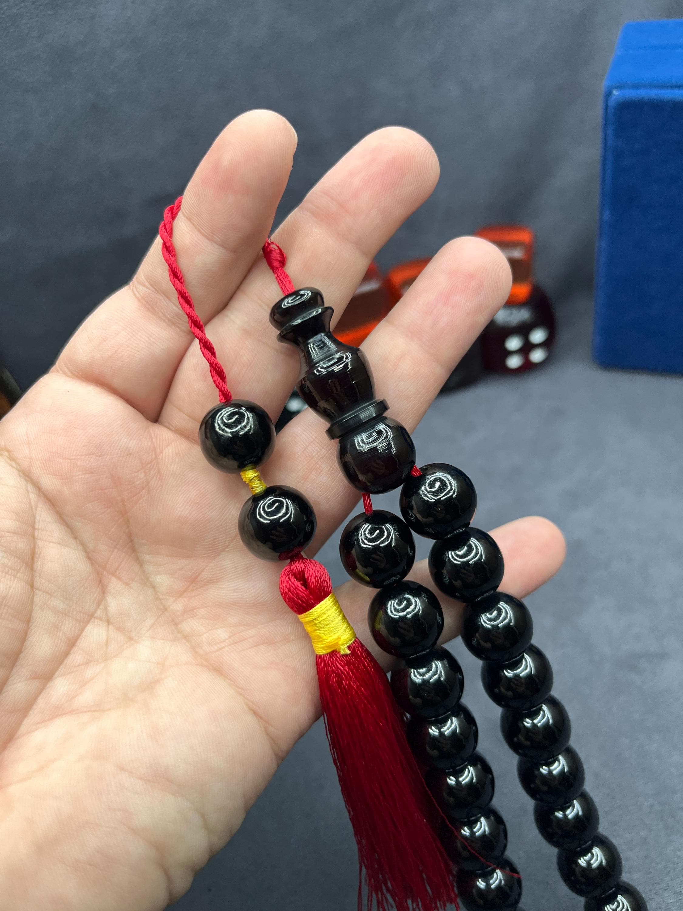 Black Faturan Prayer Beads 33, Ottoman Tasbih Misbaha, Muslim Rosary, Islamic Gift, Collectible Worry Beads - image 5