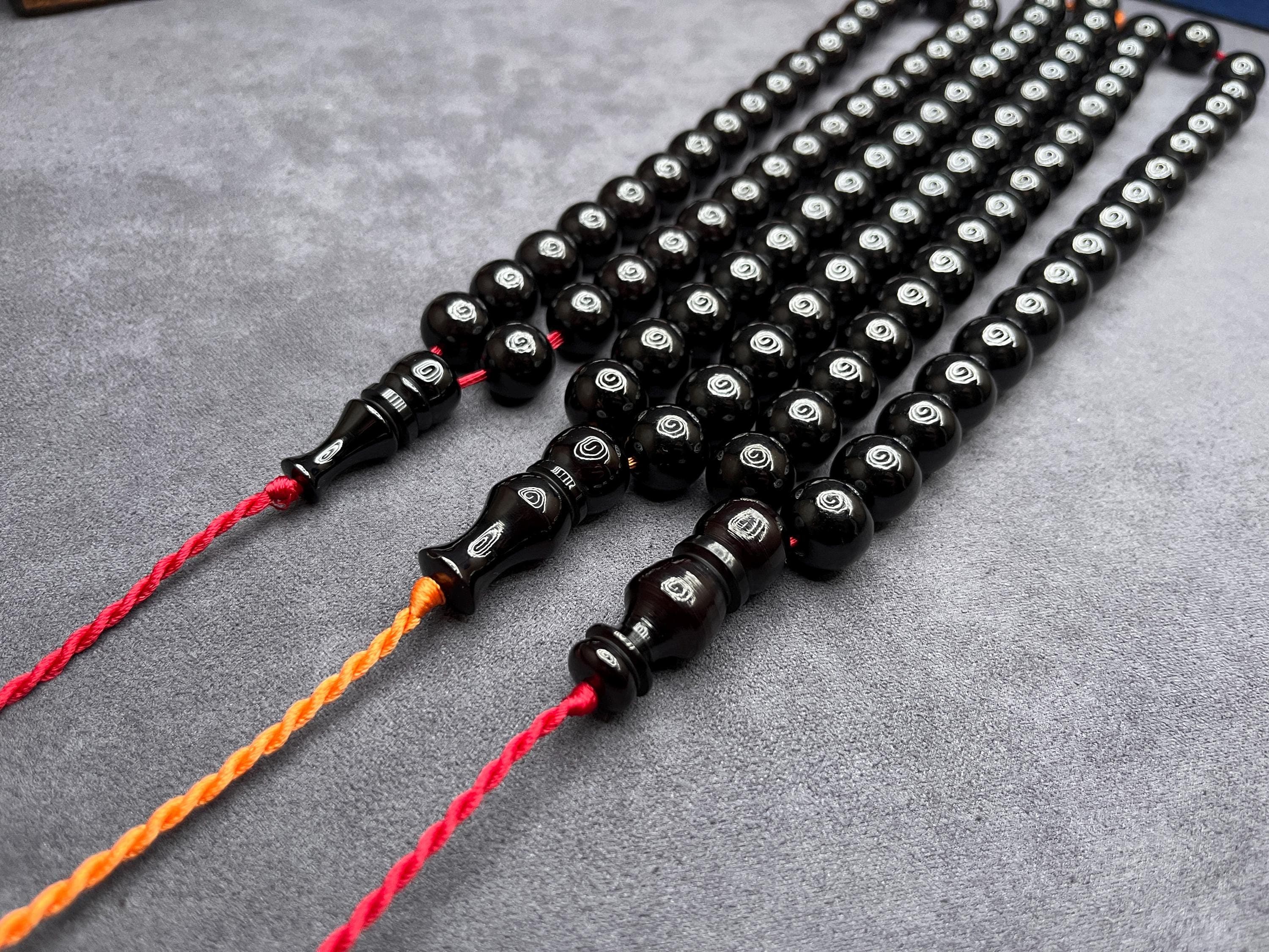 Black Faturan Prayer Beads 33, Ottoman Tasbih Misbaha, Muslim Rosary, Islamic Gift, Collectible Worry Beads - image 3