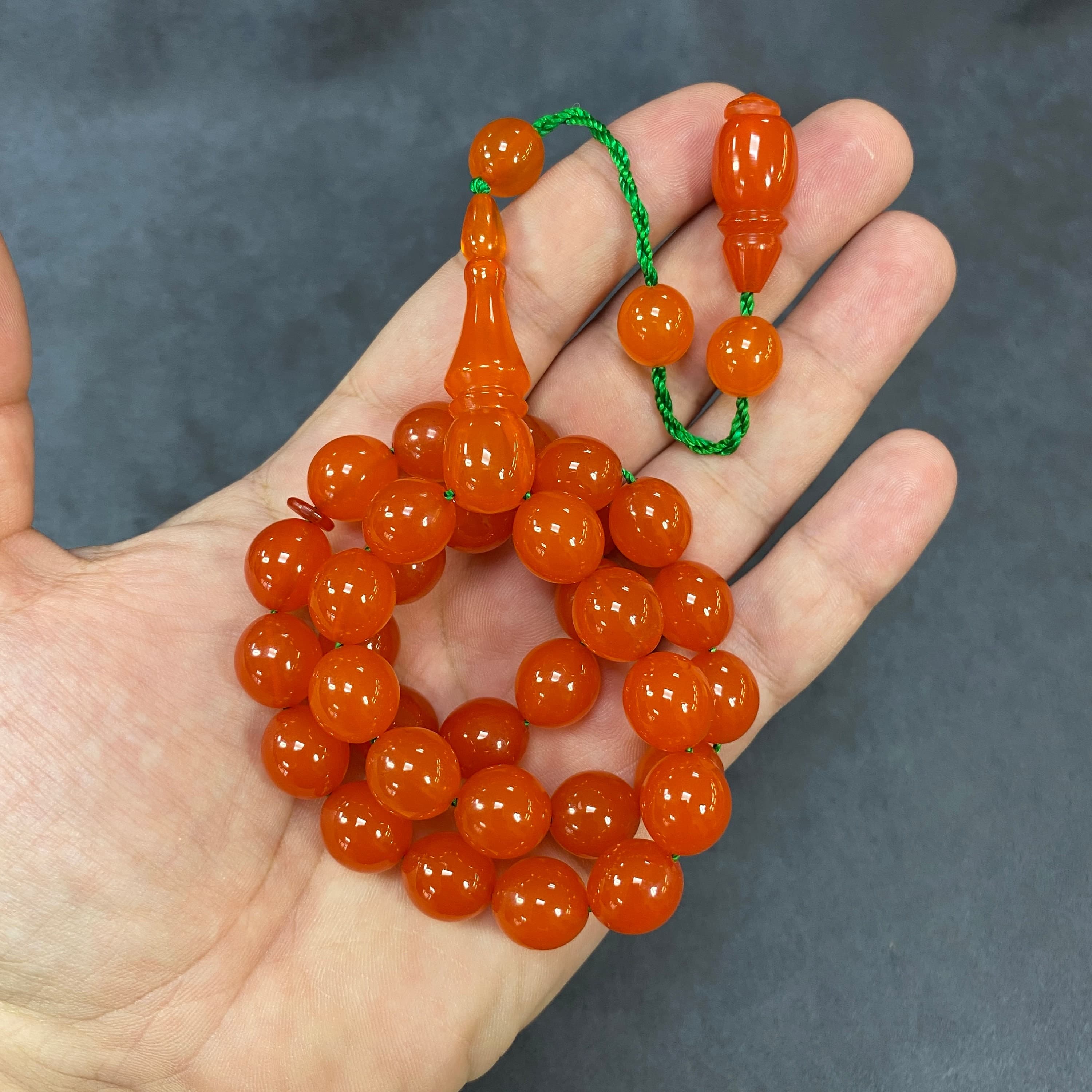 Ottoman Bakelite Rosary, 33 Beads, Muslim Prayer Beads - image 5