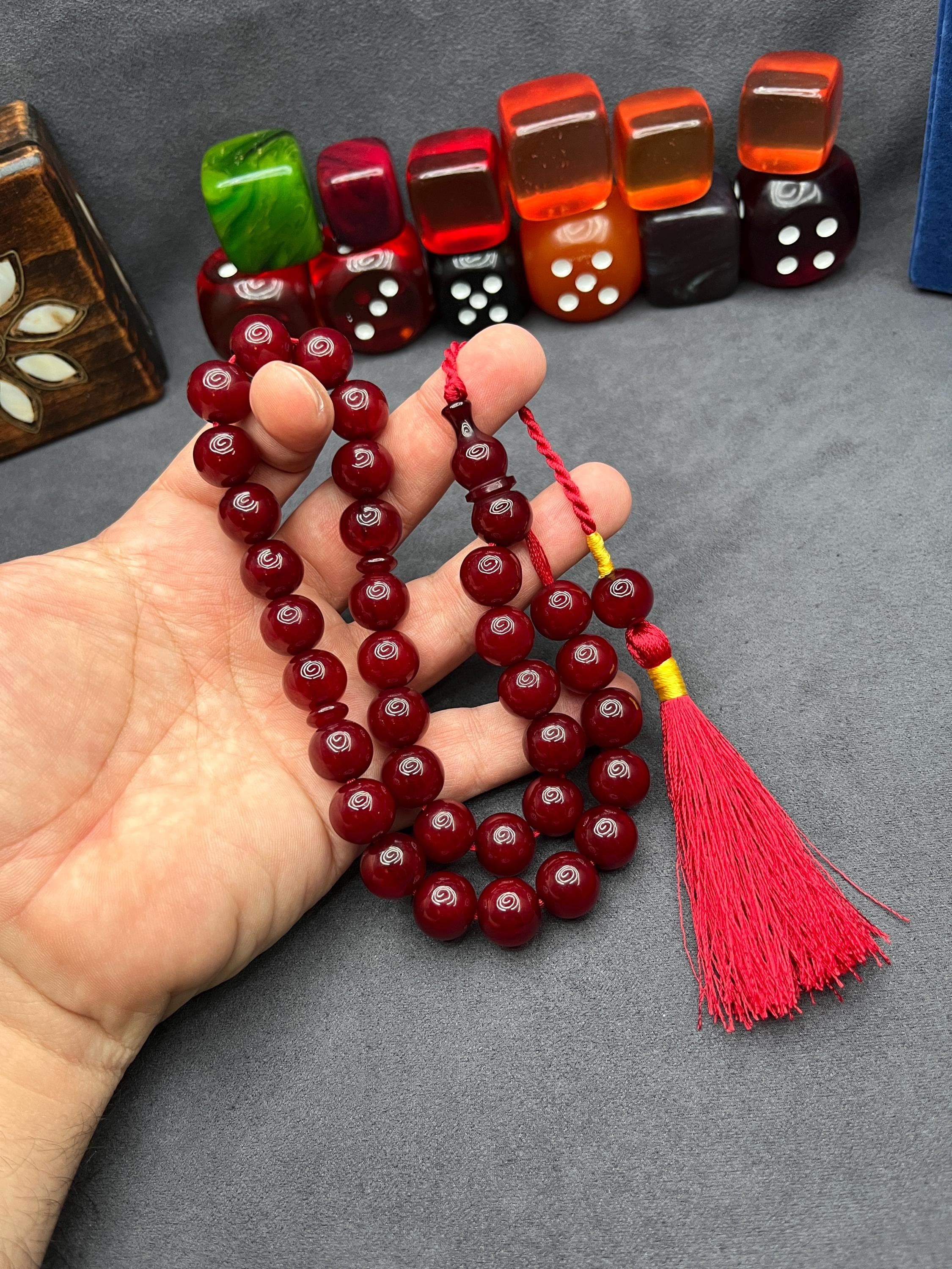 Ottoman Amber Tasbih Prayer Beads, Ramadan Eid Gift,