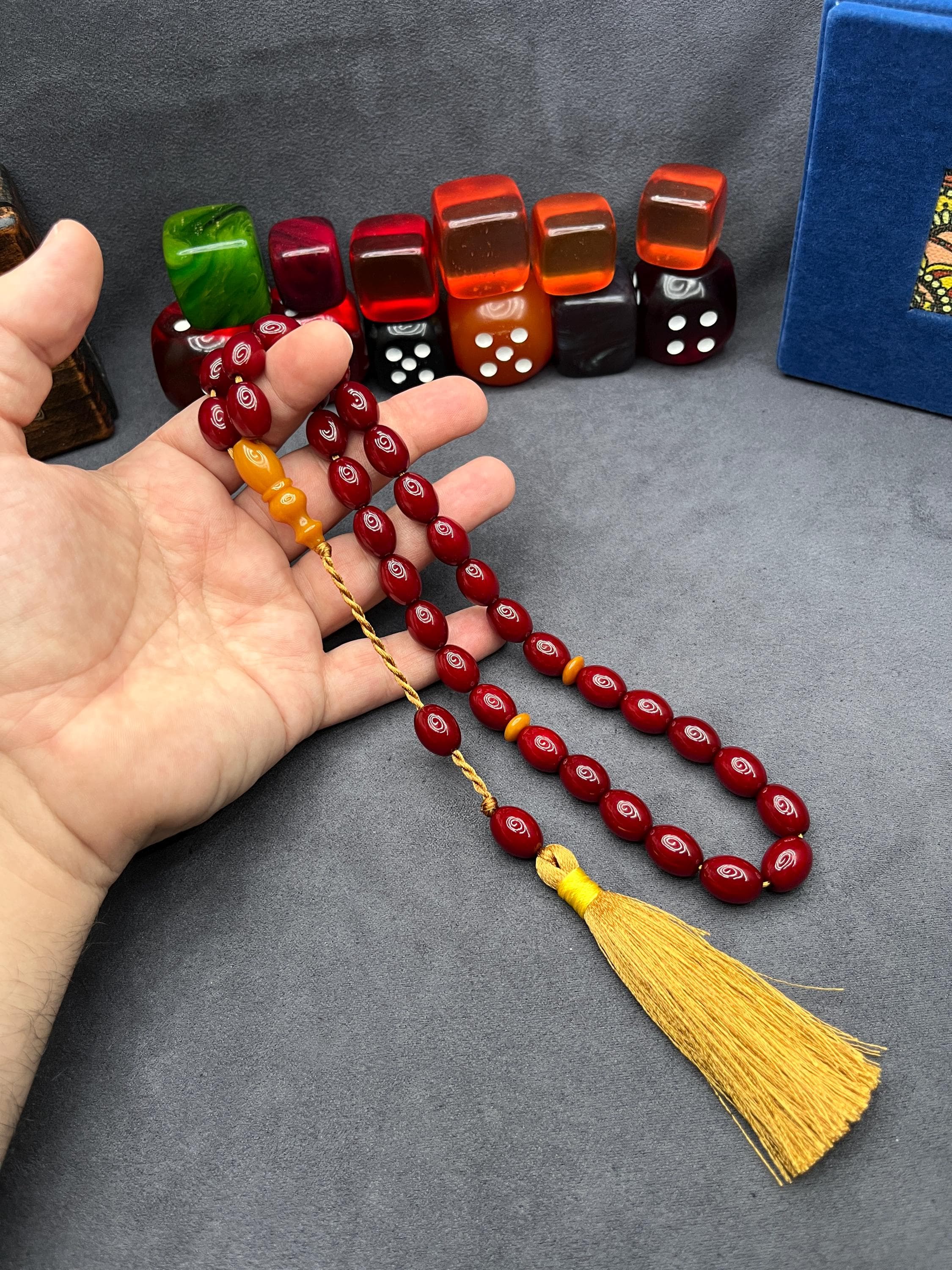 Ottoman 33 Beads Rosary, Bakelite Misbah, Worry Beads, Muslim Rosary, Muslim Gift, Tesbih, Collectible Faturan Islamic Prayer Beads, مسبحة,