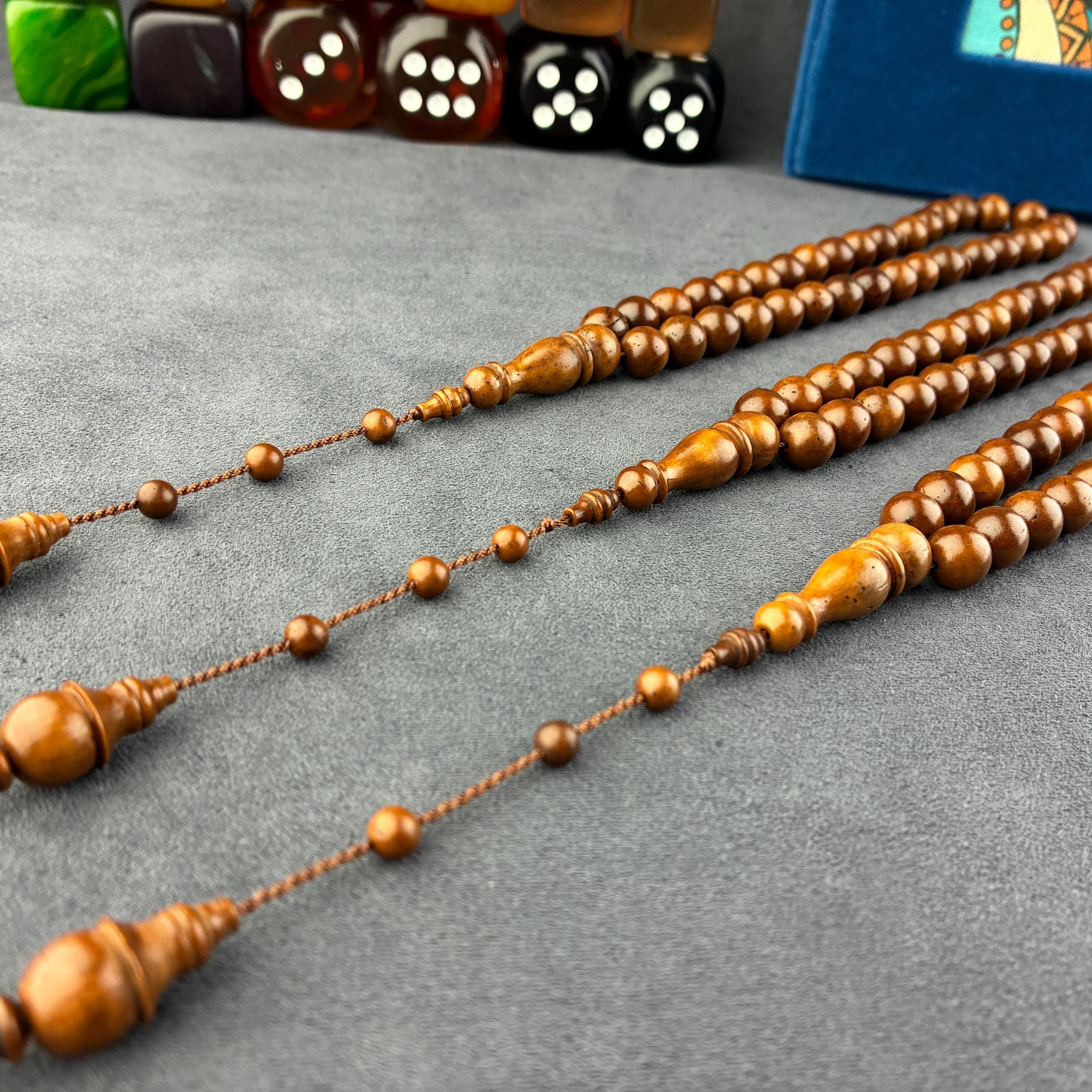 10mm Natural Tree Kuka Prayer Beads, Sufi Beads Eid Mubarak Gift, Islamic 33 Beads Rosary, For Muslim Worry Beads, Tasbih, Tasbeeh, Tesbih, - image 3