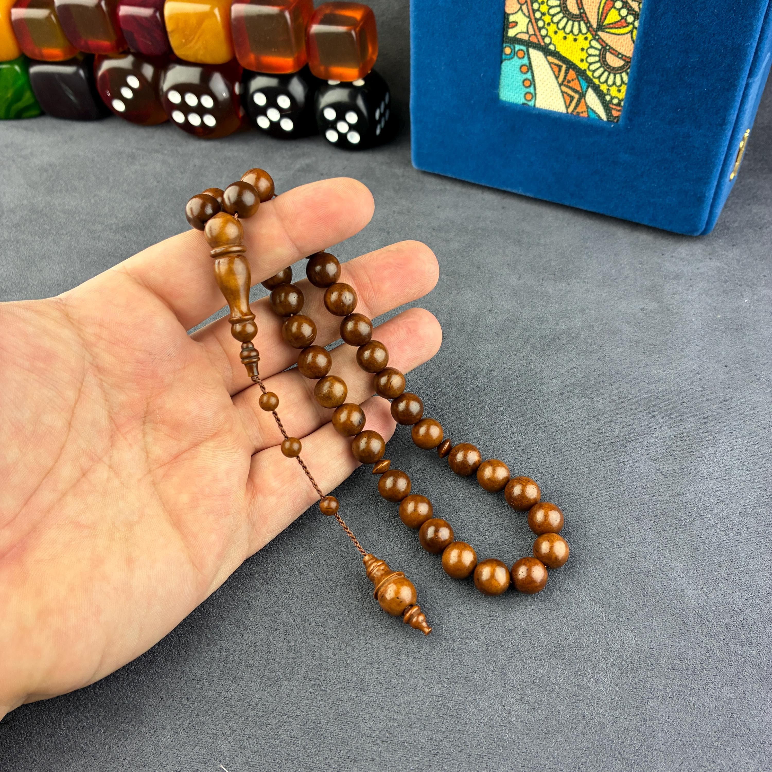 10mm Natural Tree Kuka Prayer Beads, Sufi Beads Eid Mubarak Gift, Islamic 33 Beads Rosary, For Muslim Worry Beads, Tasbih, Tasbeeh, Tesbih,