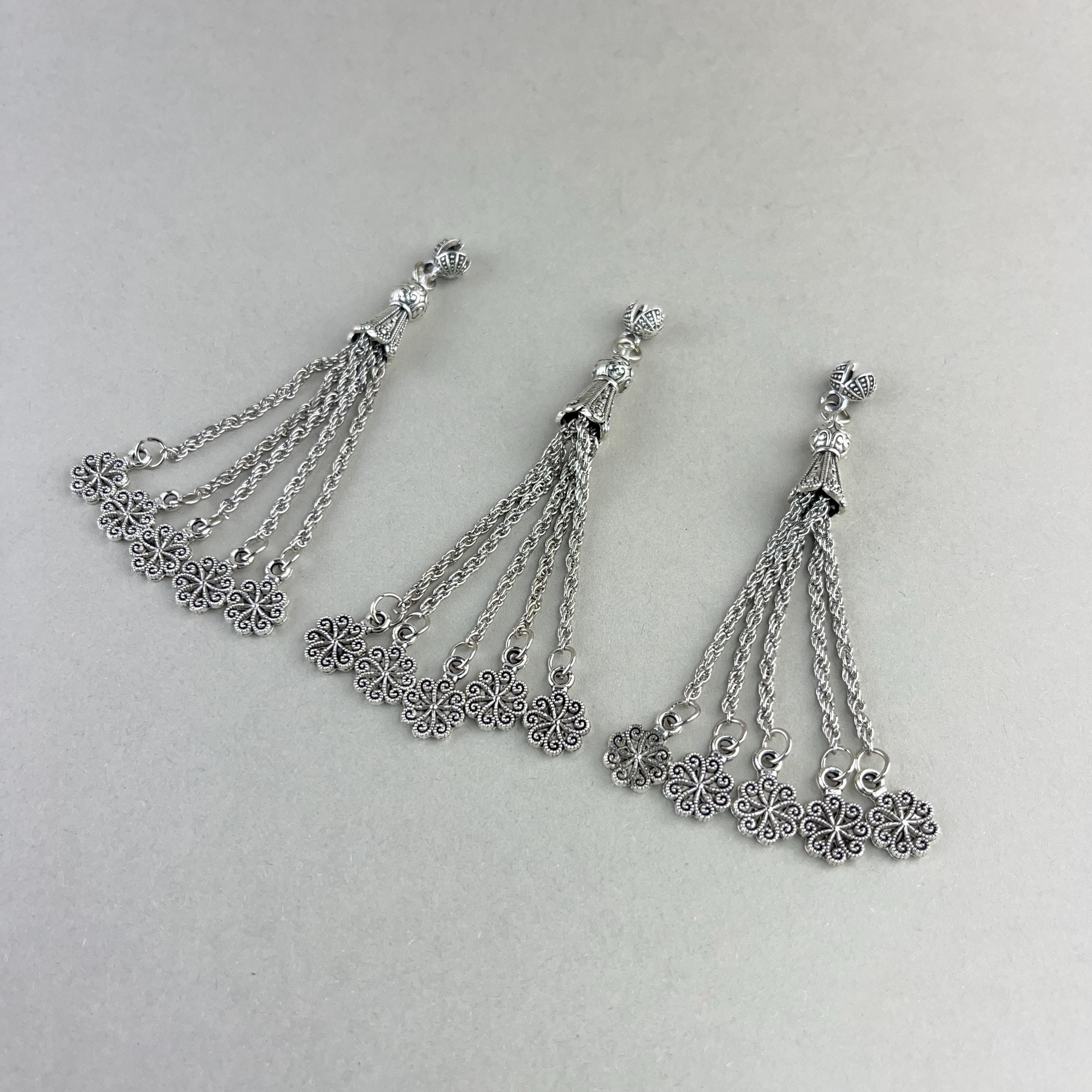 Metal Rosary Tassel: Flower Tip Dangles, Prayer Bead Accessory