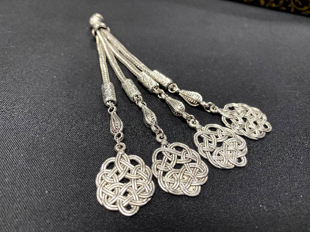 Metal Tasbeeh Tassel with Celtic Knot, Rosary Supplies - image 3