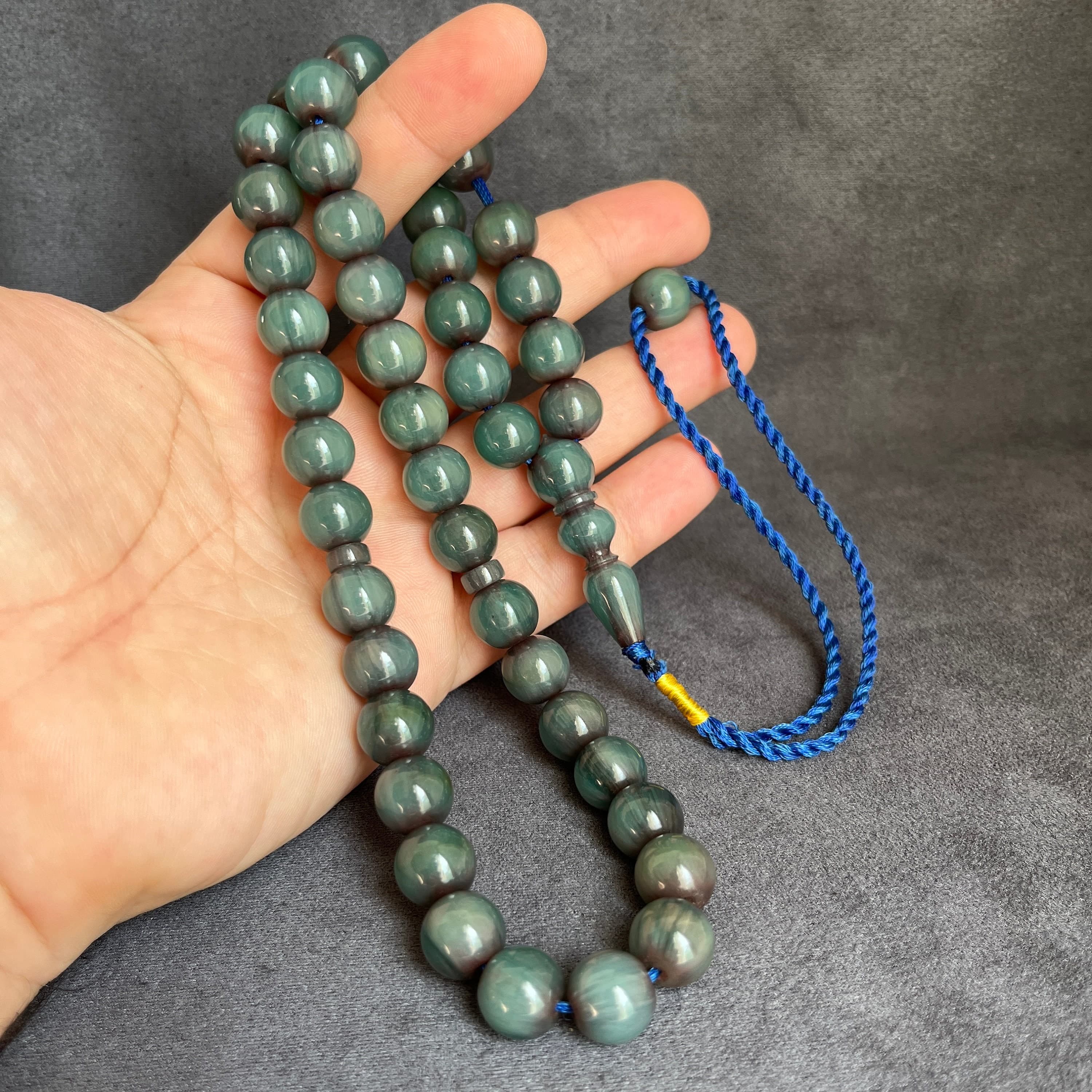 Blue Bakelite Worry Beads, Ottoman Tasbih, Muslim Rosary - image 5