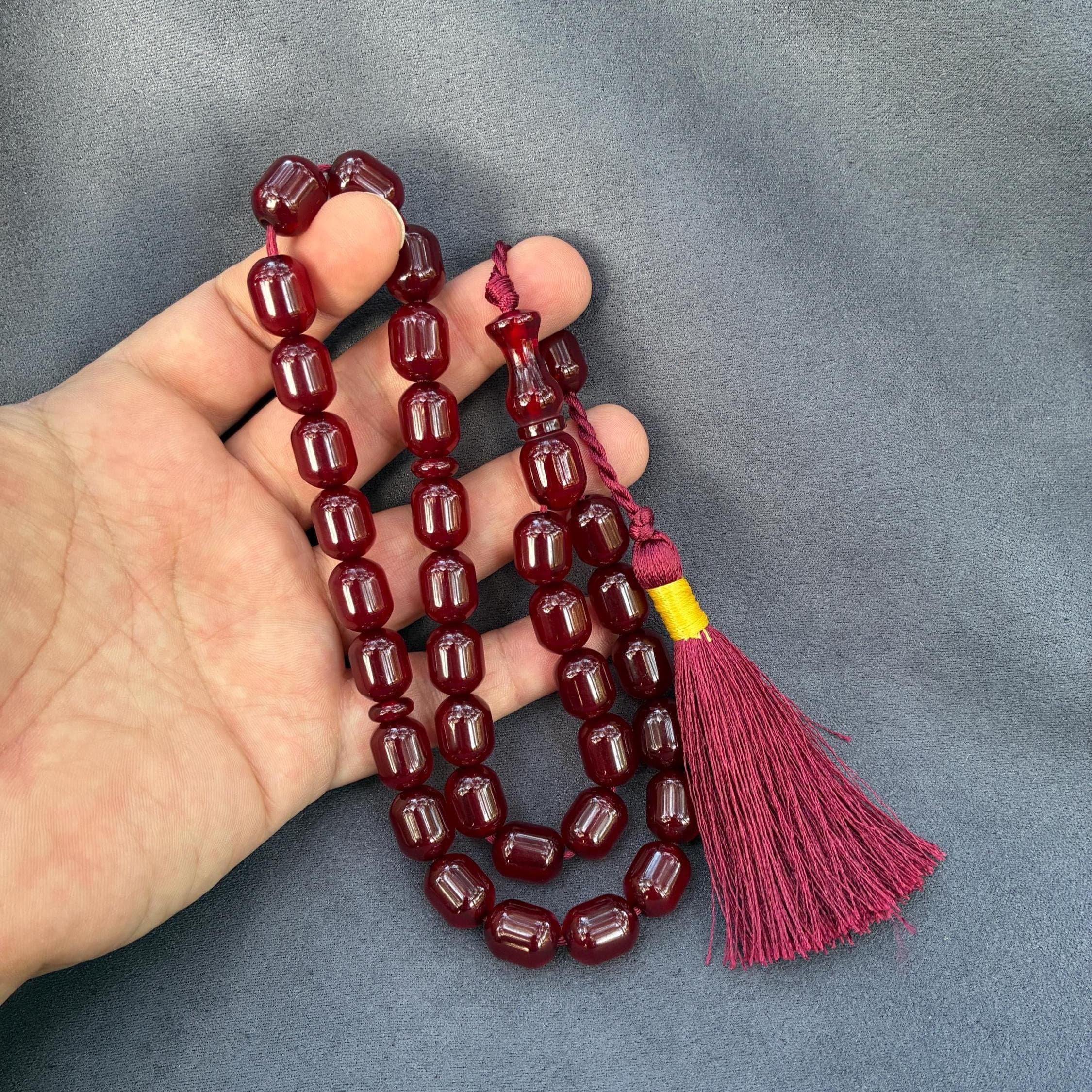 Cherry Bakelite Misbaha, Ottoman Tasbih, Muslim Prayer Beads - image 5