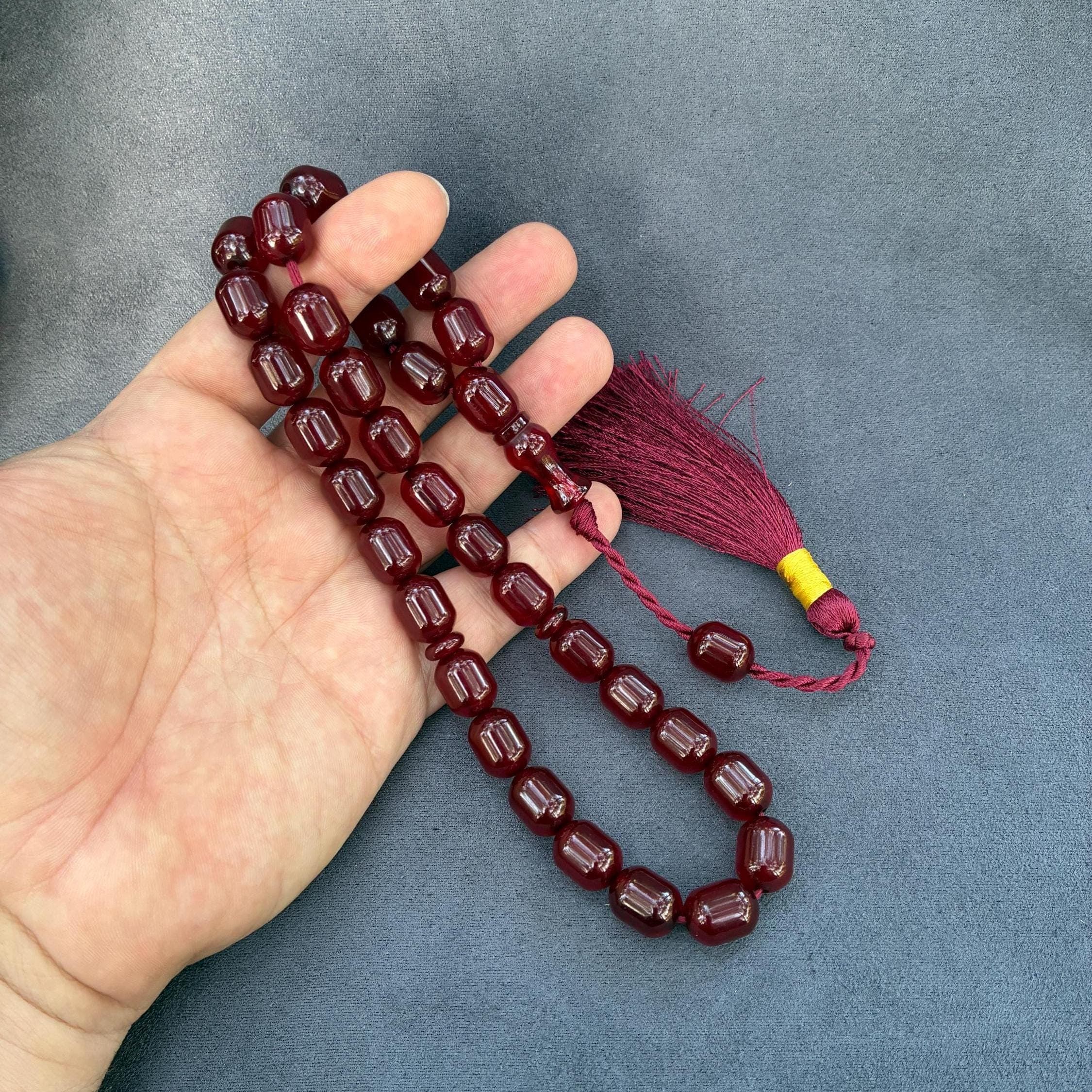 Cherry Bakelite Misbaha, Ottoman Tasbih, Muslim Prayer Beads - image 4