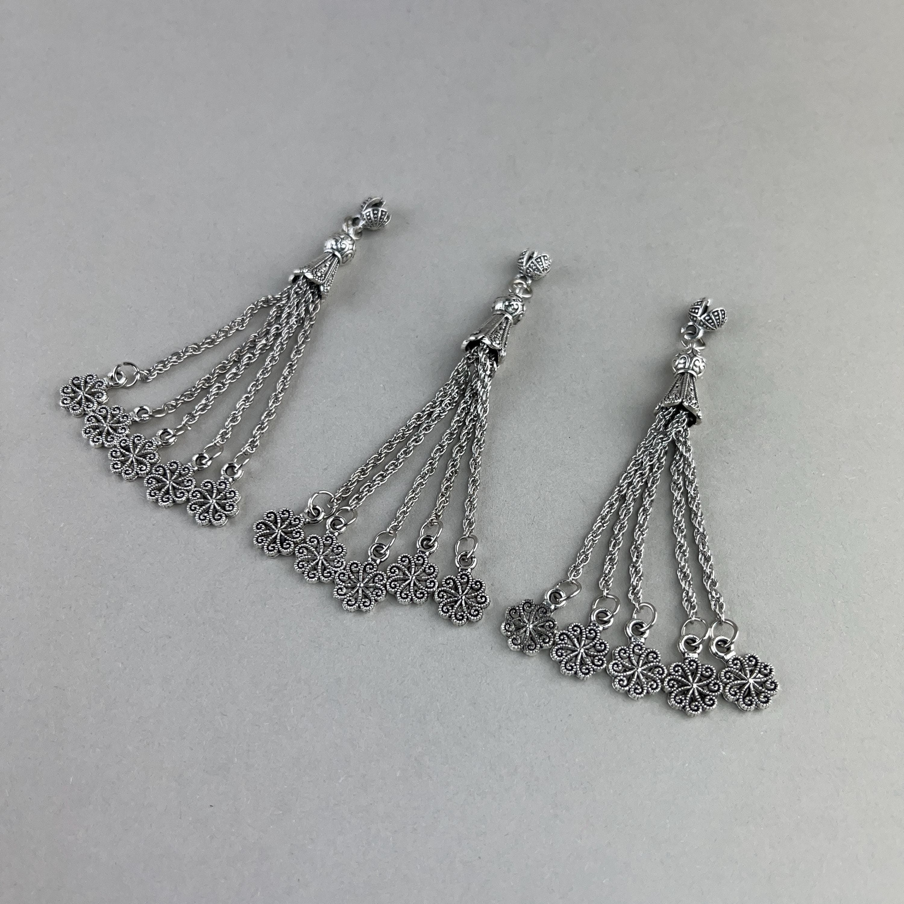 Metal Rosary Tassel: Flower Tip Dangles, Prayer Bead Accessory - image 5