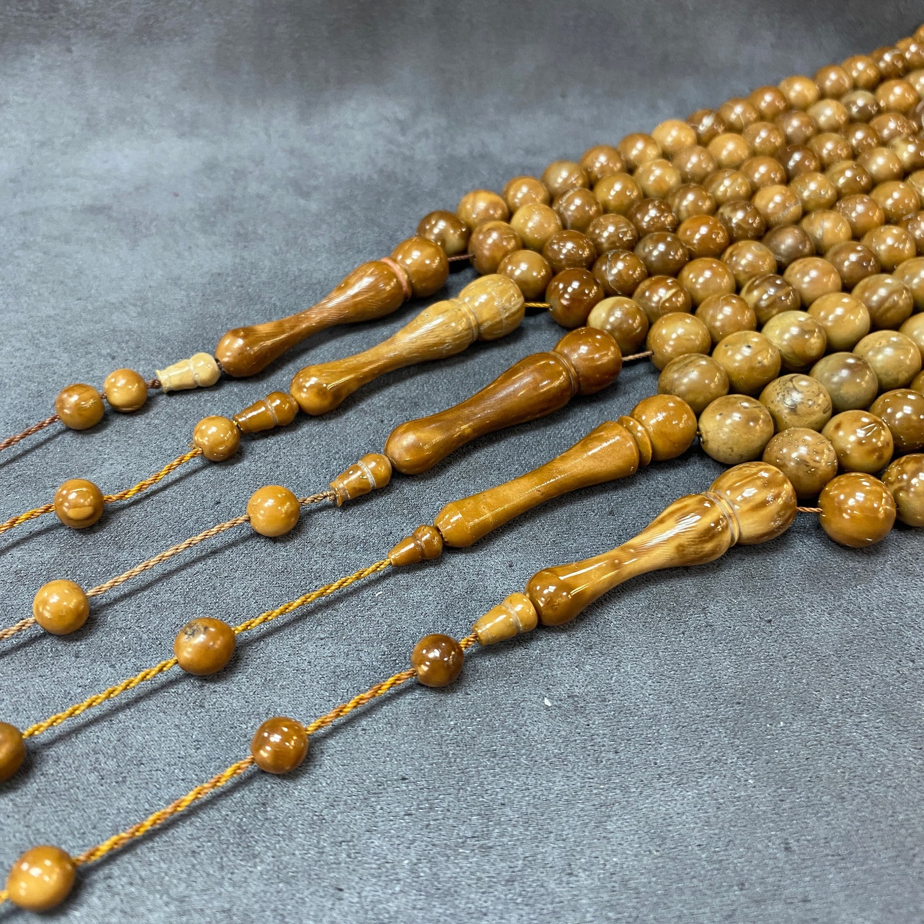 Natural Kuka Muslim Worry Beads, Islamic Rosary, Eid Gift