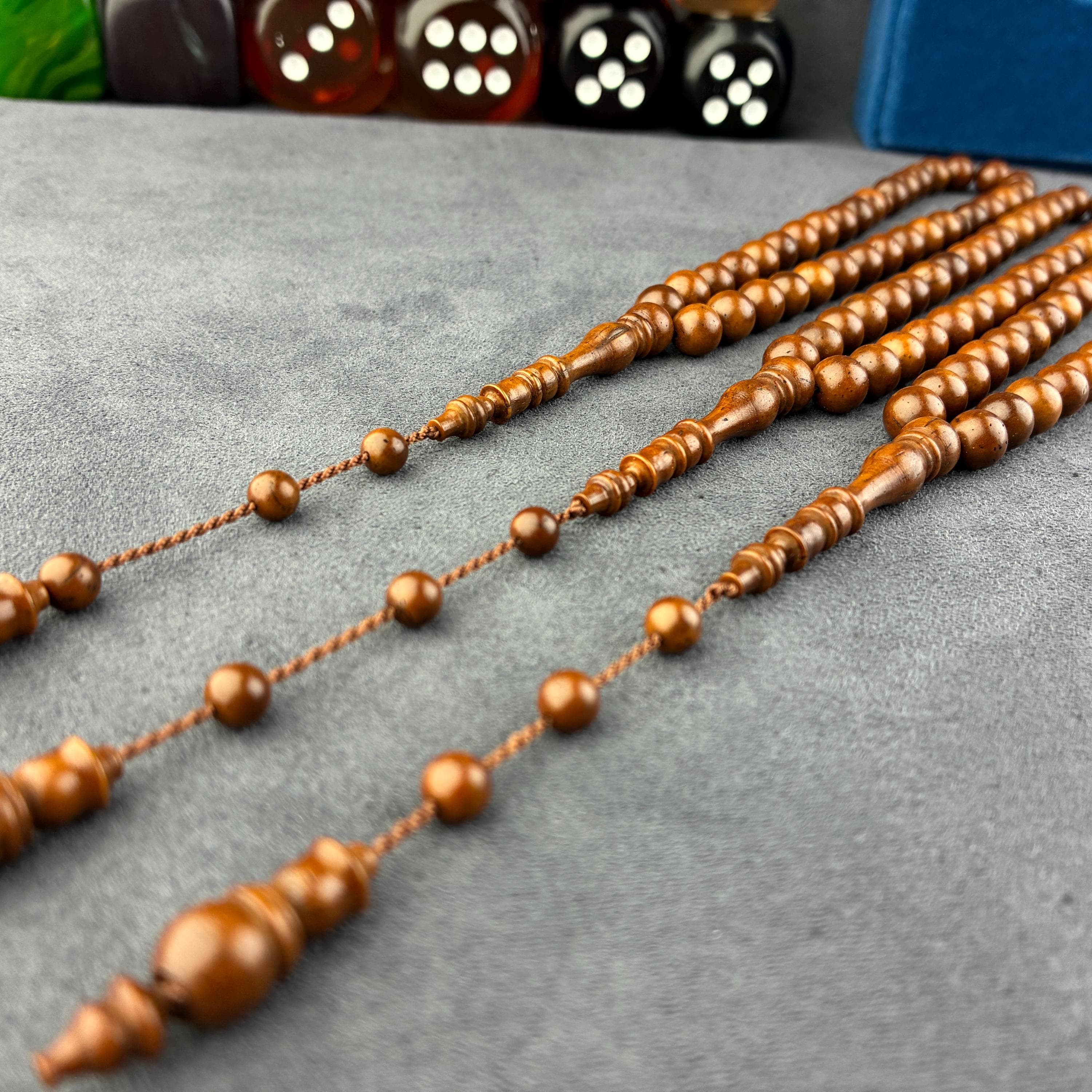 8mm Small Kuka Wood Prayer Beads: 33-Bead Tasbih, Sufi Dhikr Rosary, Natural Tasbeeh - image 5