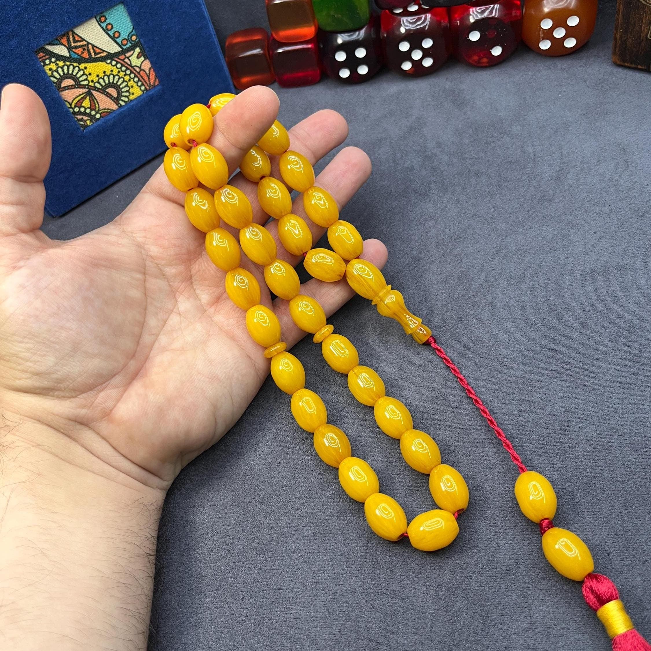 Ottoman 33 Beads Faturan Style Misbaha, Bakelite Worry Beads, Muslim Rosary Gift, Islamic Prayer Beads, مسبحة - image 3