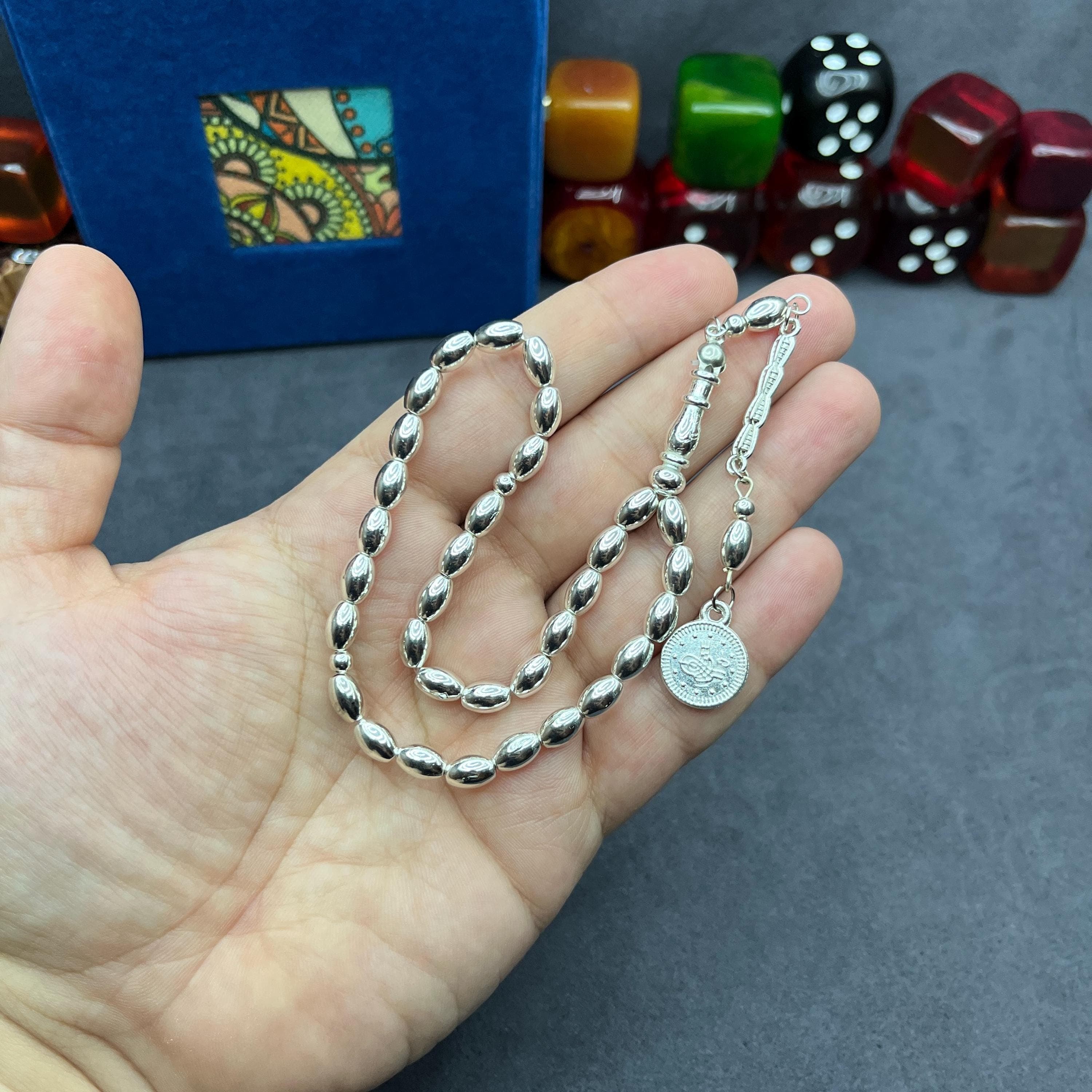 Metal Prayer Beads Tasbih, Silver Color Misbaha, Islamic Gift for Men - image 4