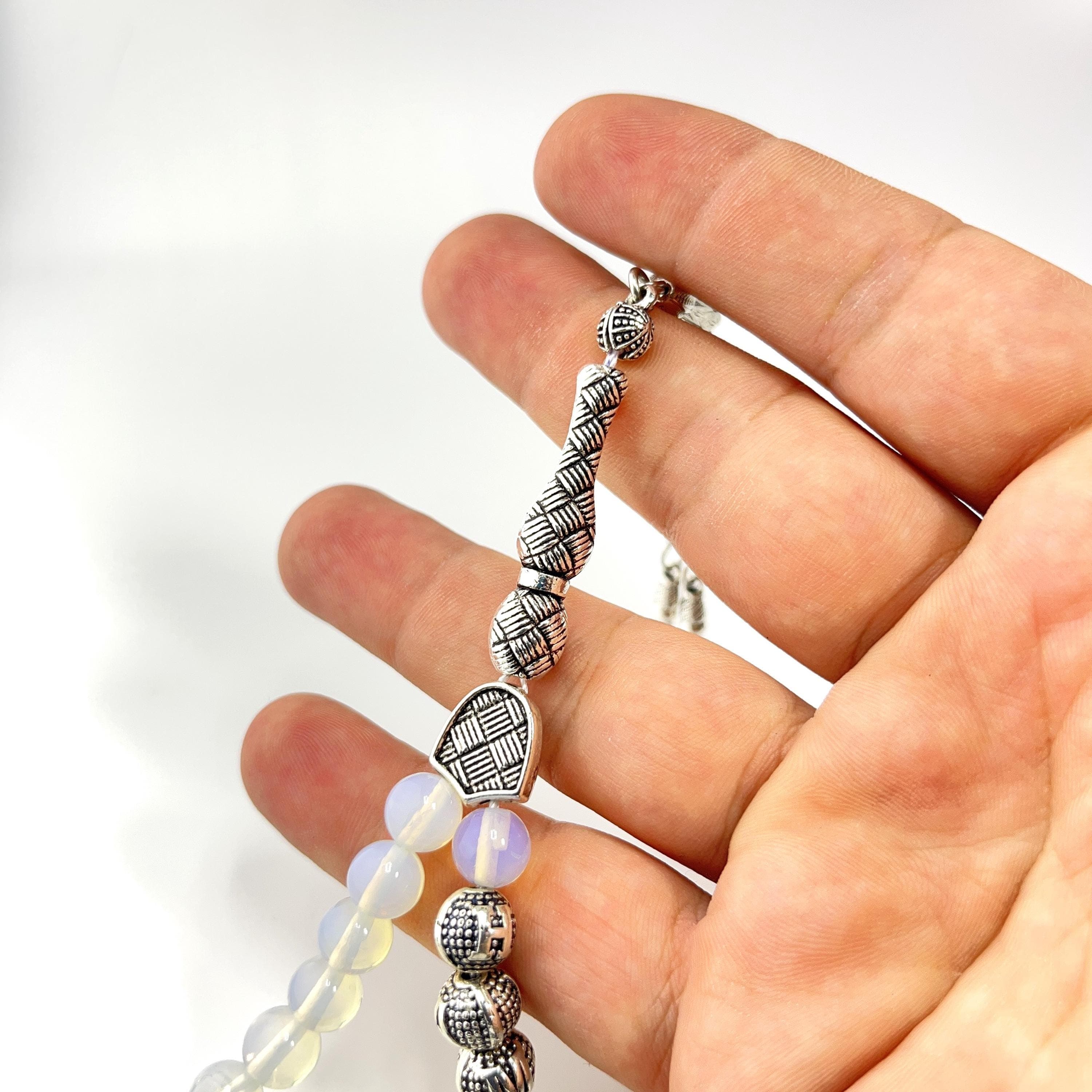 Black and Silver Enamel Tassel Imam, DIY Rosary Finial (6-10mm Beads) - image 3