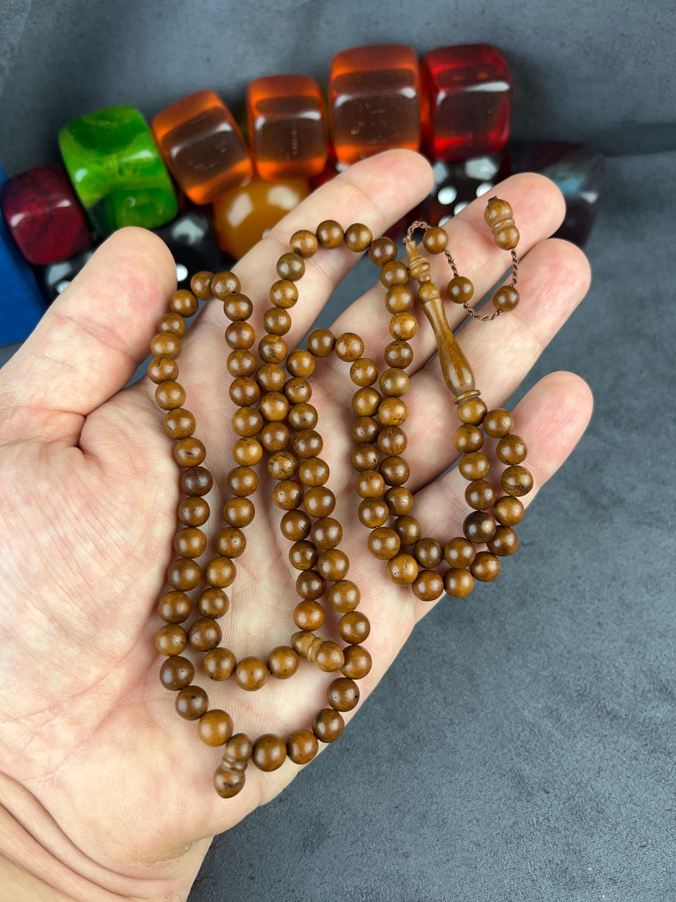Small 6mm Kuka Wood Tasbih, 99 Prayer Beads Natural, Muslim Ramadan Eid Gift, Misbaha - image 5