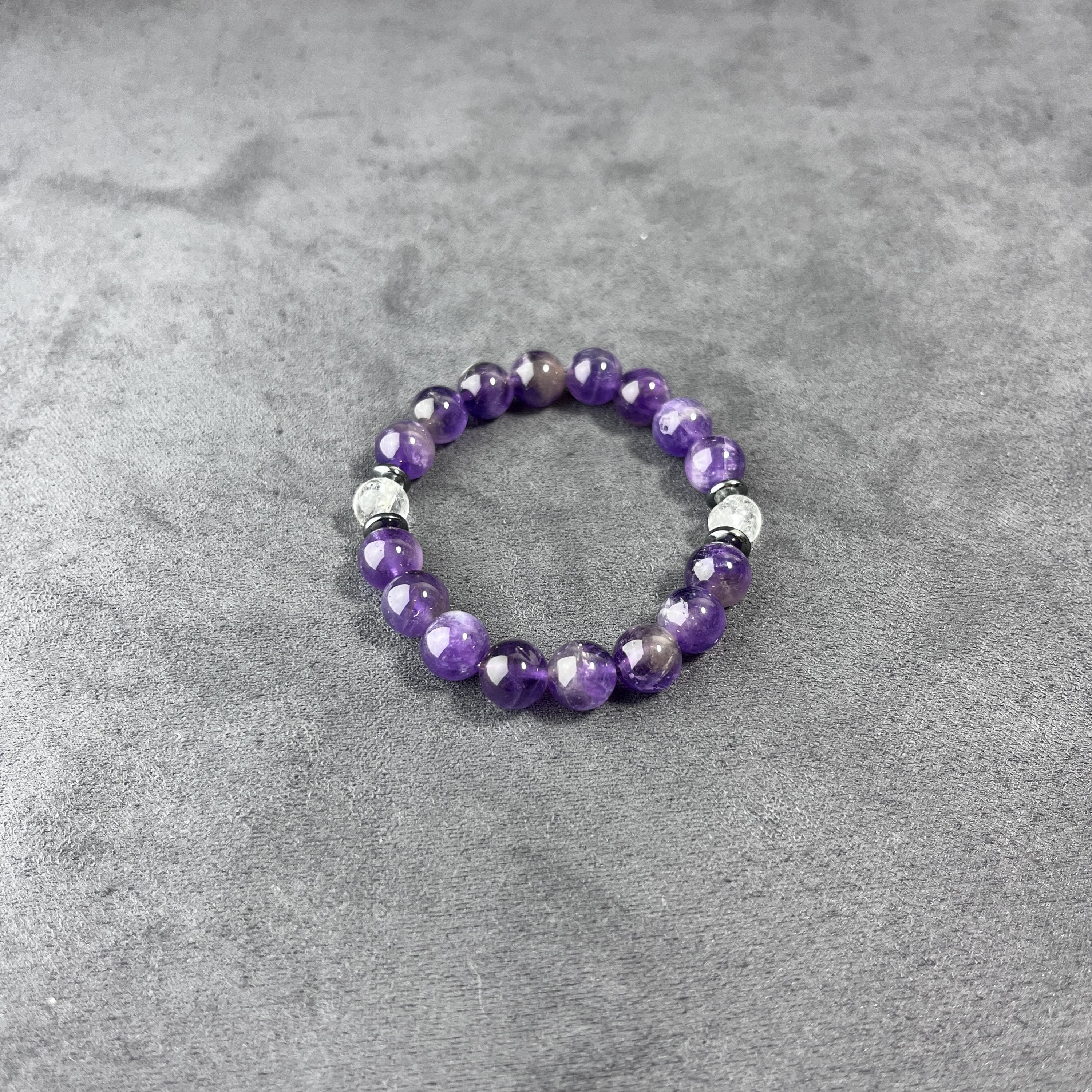 Personalized Amethyst Prayer Beads: Rosary Bracelet with Hematite - image 5