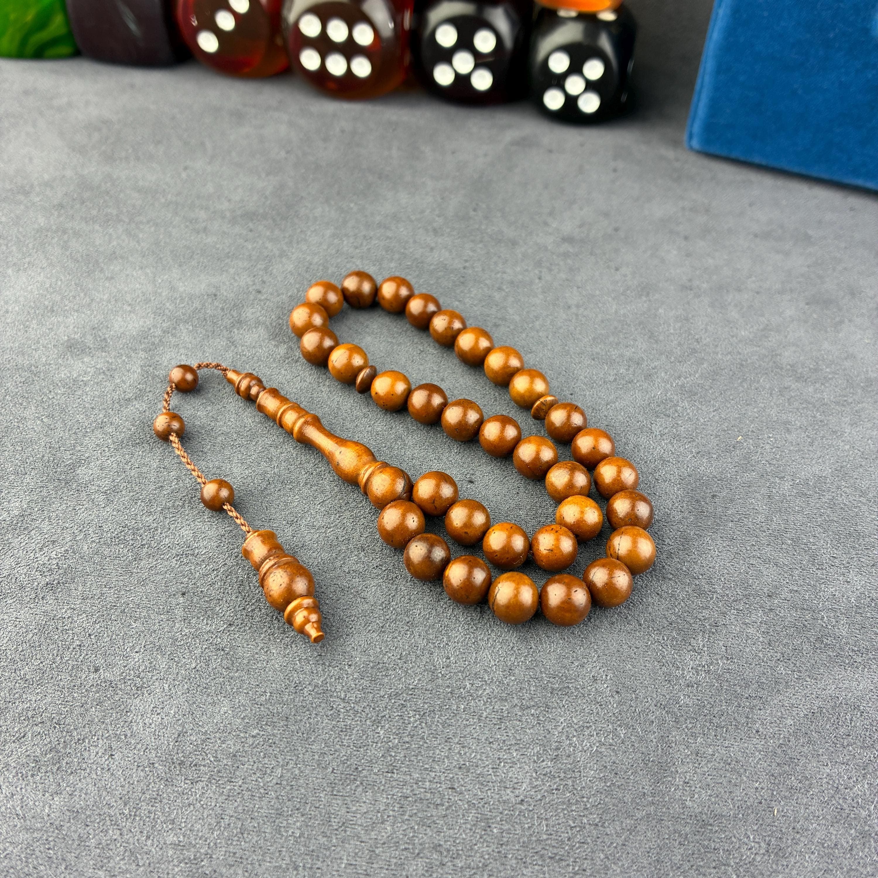 8mm Small Kuka Wood Prayer Beads: 33-Bead Tasbih, Sufi Dhikr Rosary, Natural Tasbeeh - image 4