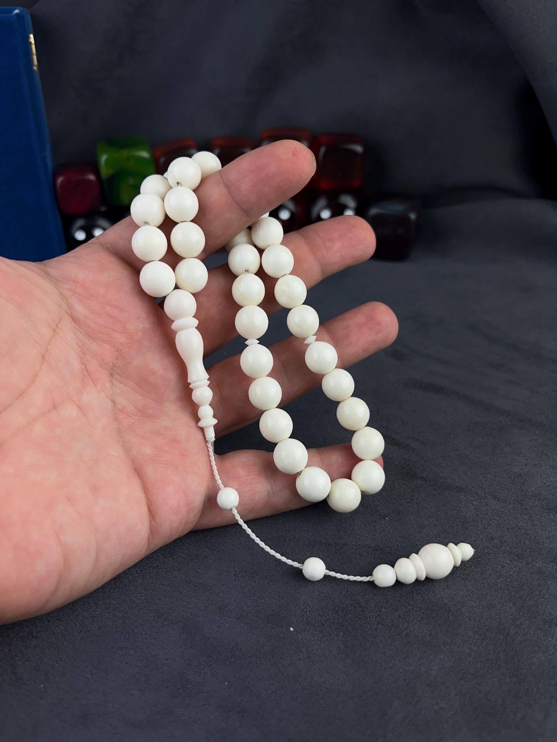 33 Beads Camel Bone Tasbih, Natural Misbaha 10mm, Islamic Prayer Beads, Ramadan Eid Gift