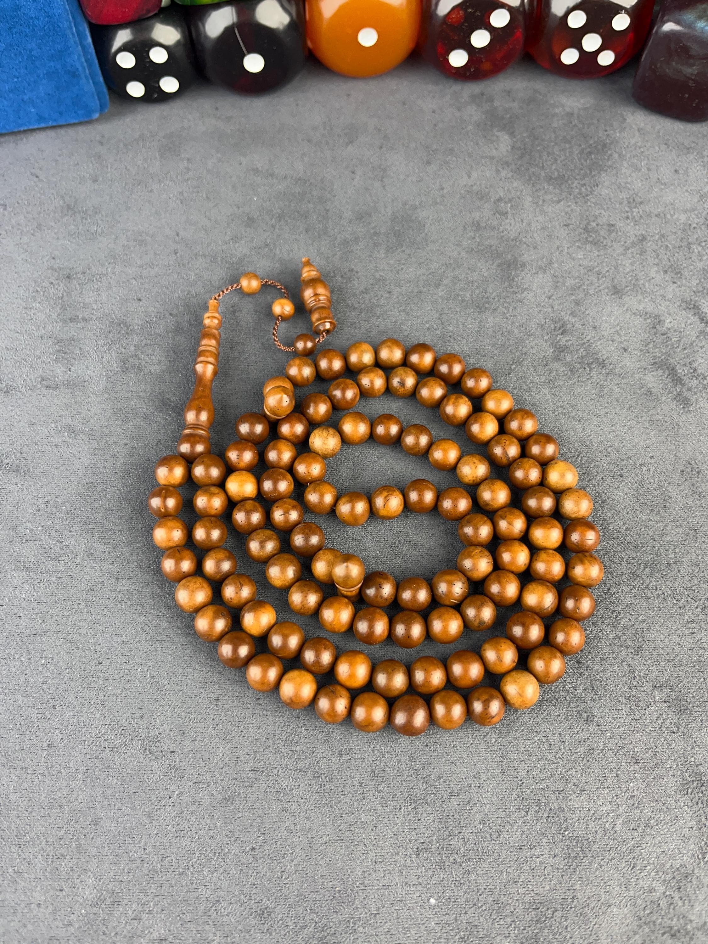 99 Beads Kuka Wood Tasbih, 8mm Natural Prayer Beads, Islamic Eid Gift, Misbaha Rosary - image 5