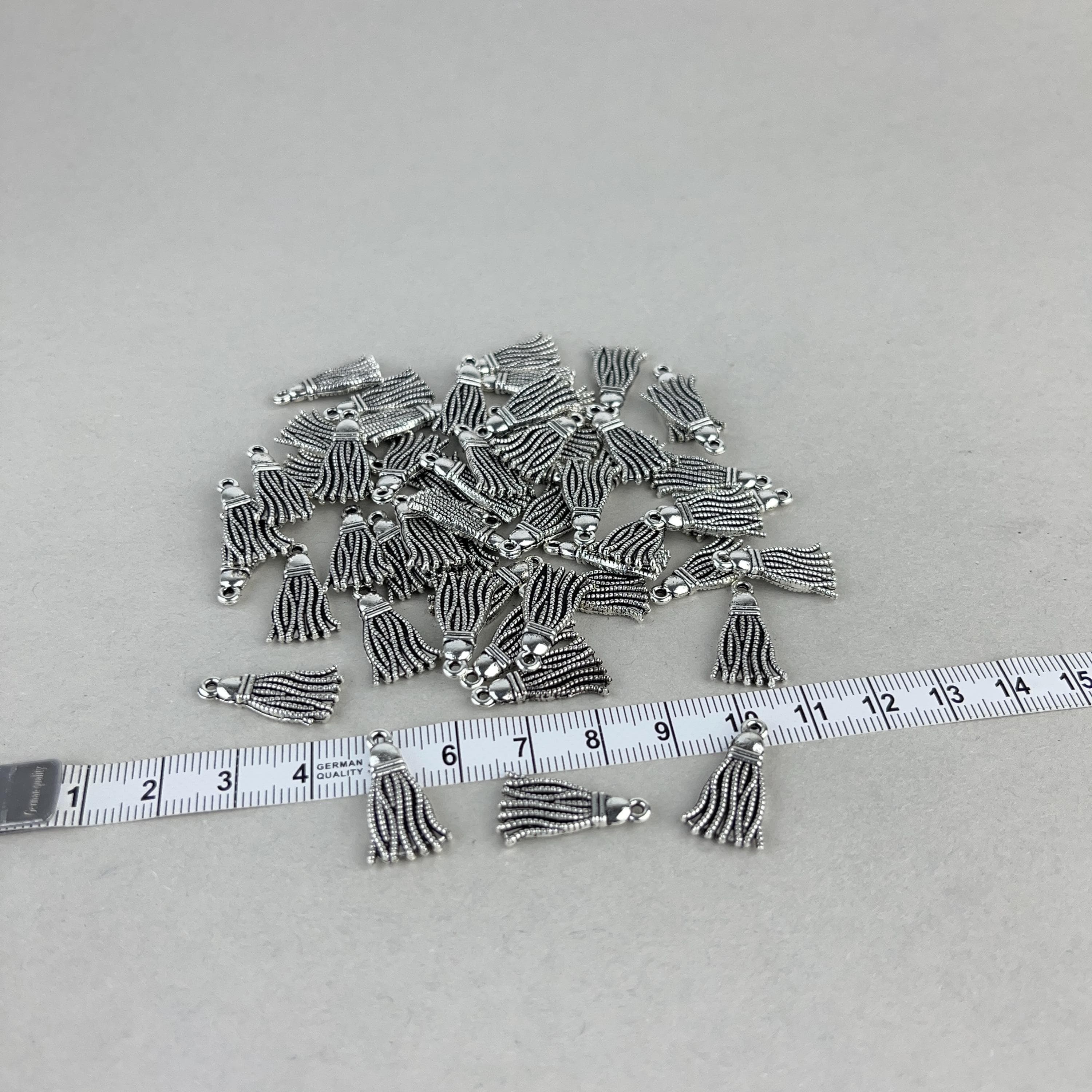 Fringed Metal Rosary Tassel Tip: Prayer Beads Accessory (20x10 MM)