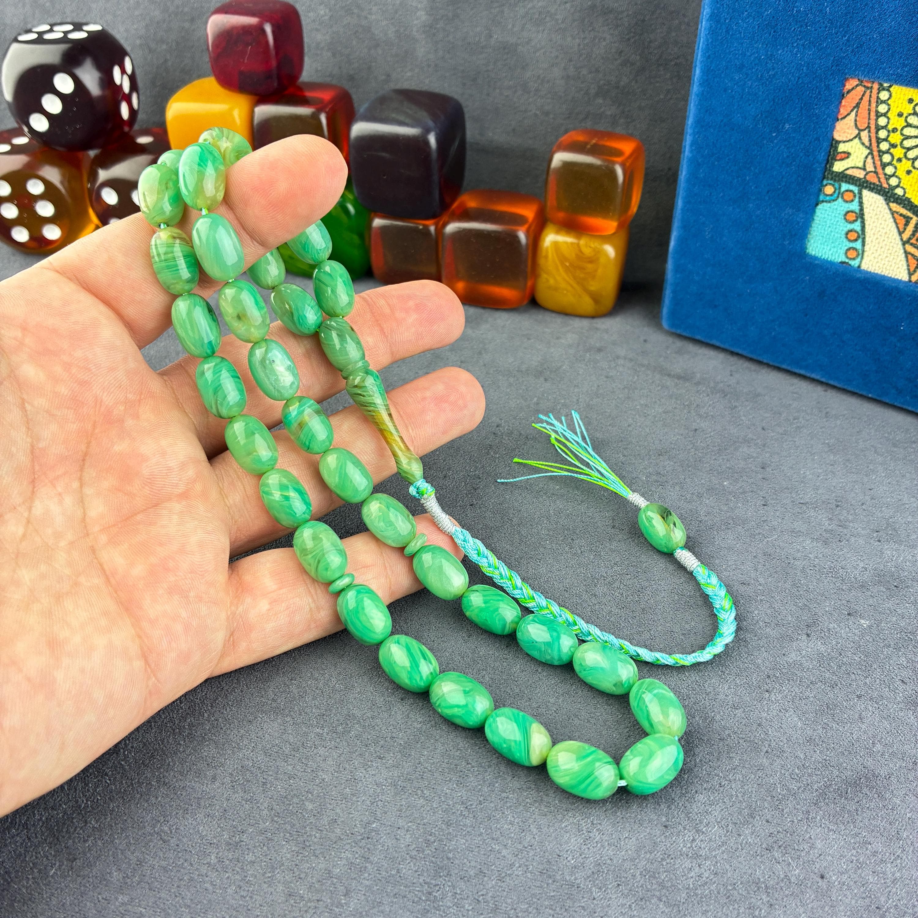 Turquoise Cataline Ottoman Rosary: 33-Bead Muslim Prayer Beads - image 3
