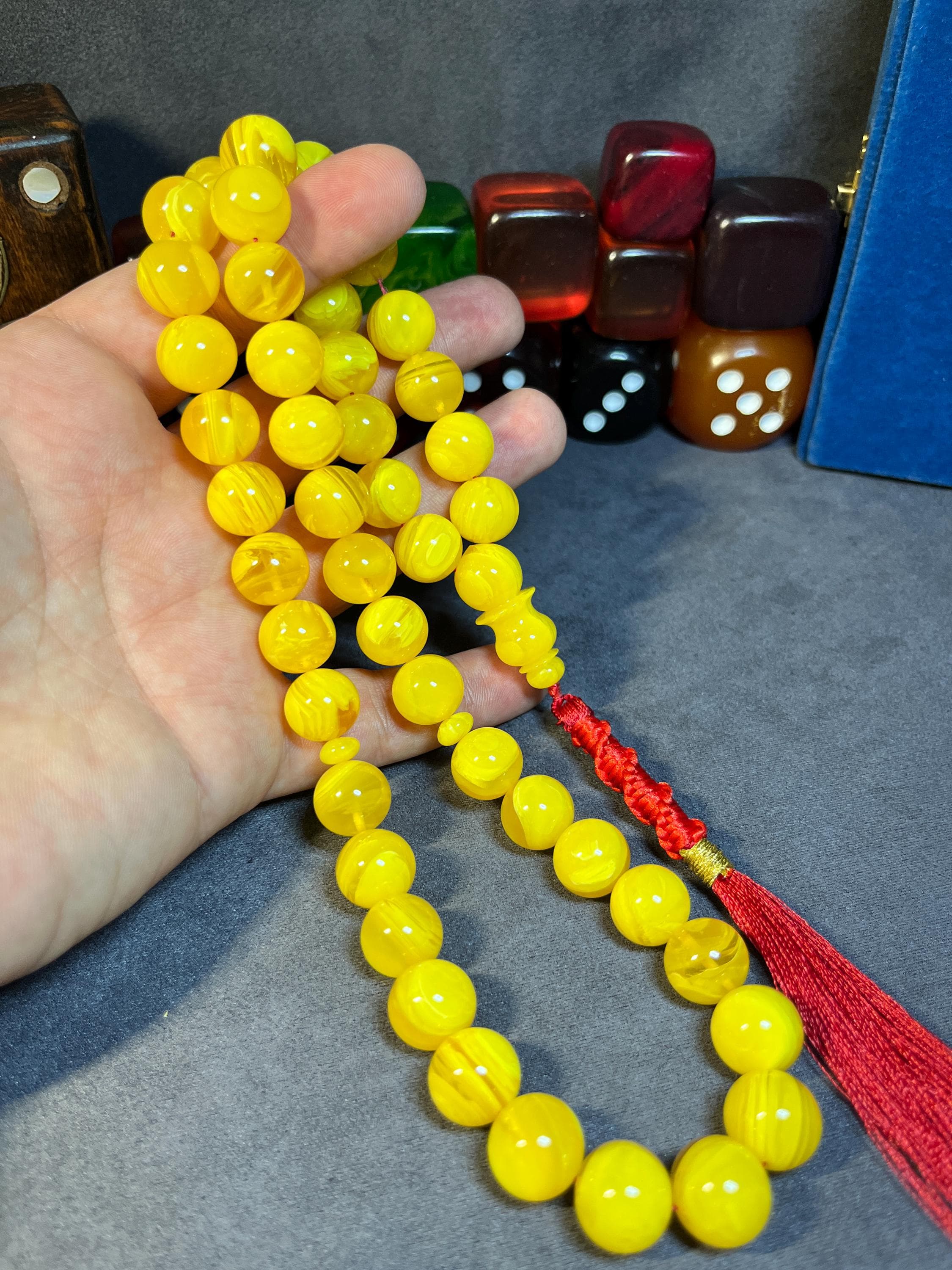 45 Beads Yellow New Bakelite Rosary, Ramadan Eid Gift Tasbih, Ottoman Amber, Misbaha Muslim Gift, Islamic Prayer Beads - image 4