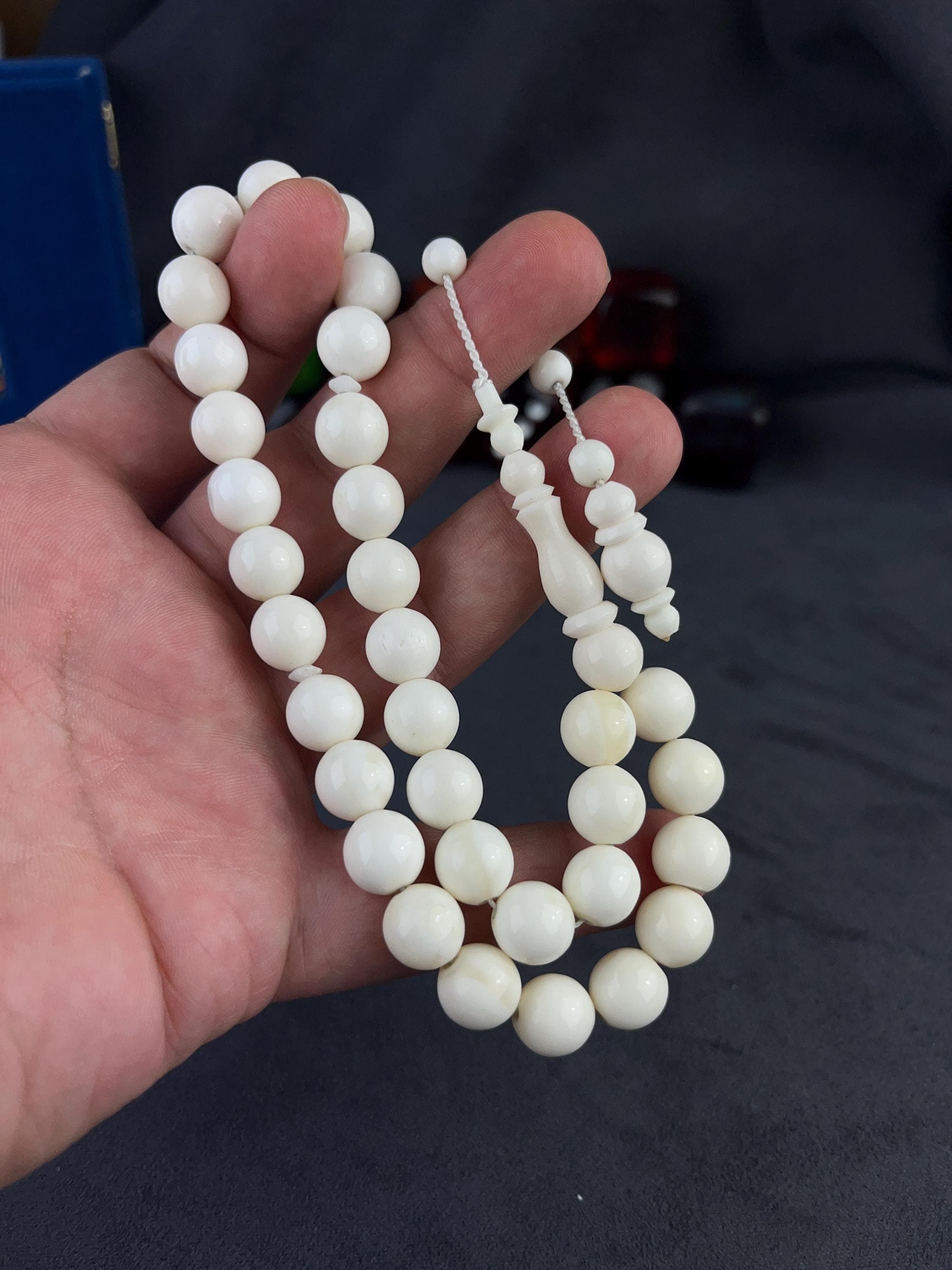 33 Beads Camel Bone Tasbih, Natural Misbaha 10mm, Islamic Prayer Beads, Ramadan Eid Gift - image 3