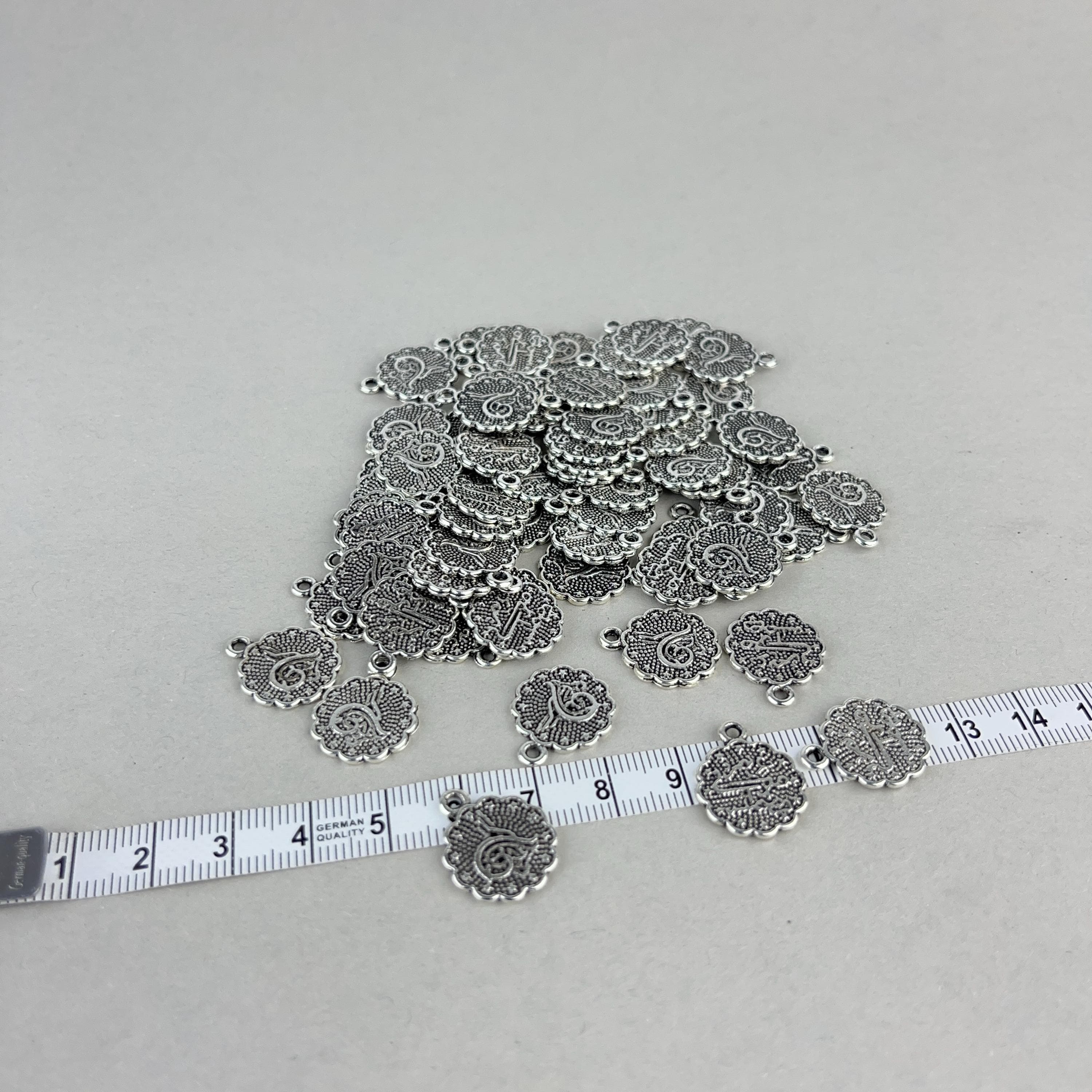 Ottoman Tugra Rosary Tassel: Metal Prayer Beads Accessory (15x18 MM)
