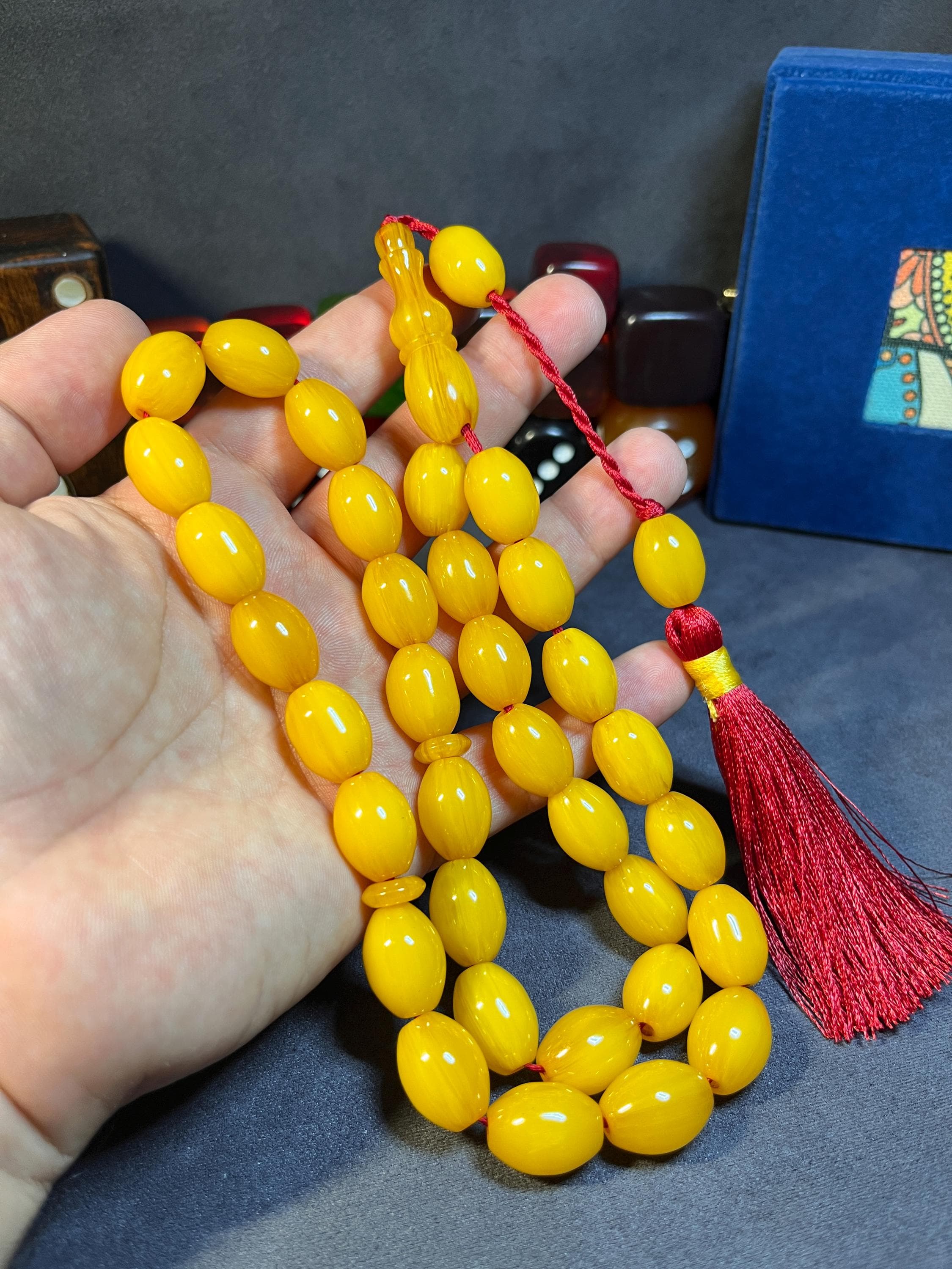 Ottoman 33 Beads Faturan Style Misbaha, Bakelite Worry Beads, Muslim Rosary Gift, Islamic Prayer Beads, مسبحة - image 5