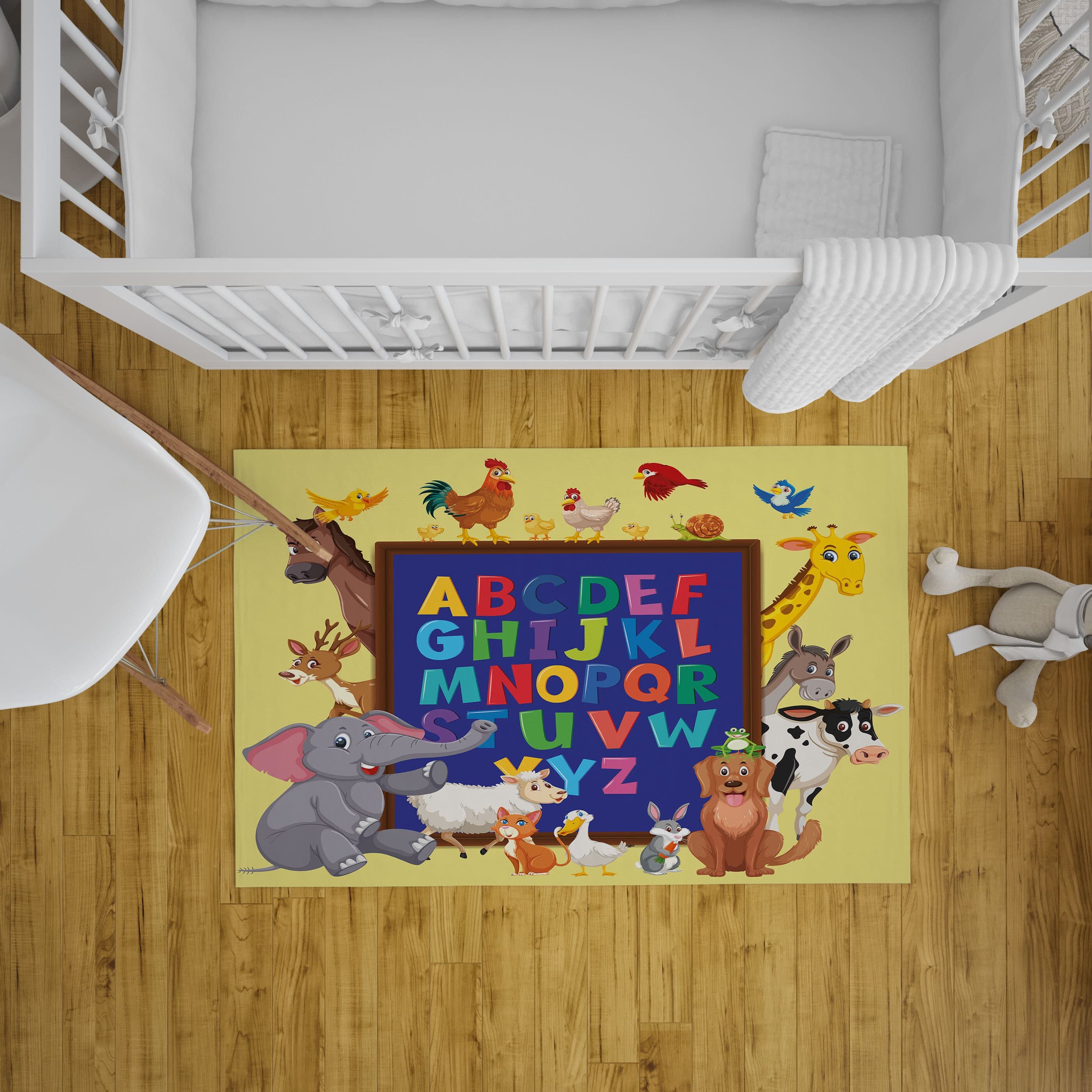 Zoo Animals Alphabet Carpet, Educational Letters Abc Custom Rectangular Rug, Nursery Kindergarten Rug,Abc Rug Decor, Letters Playroom Pug - image 4