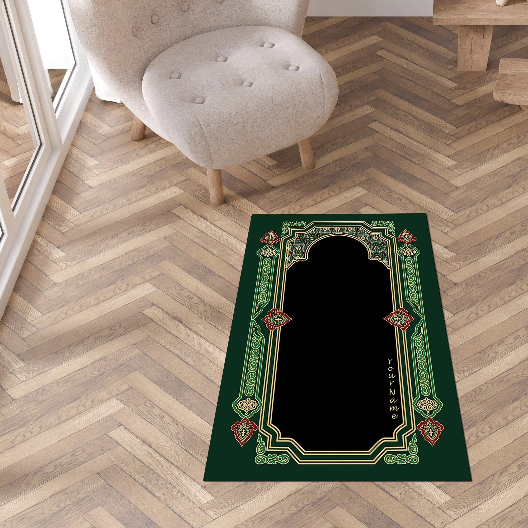 Personalized Prayer Mat | Islamic Modern Rug Non-slip, Design Sajada,eid ramadan hajj umrah gift,personalized sejadah,Soft Luxury prayer rug