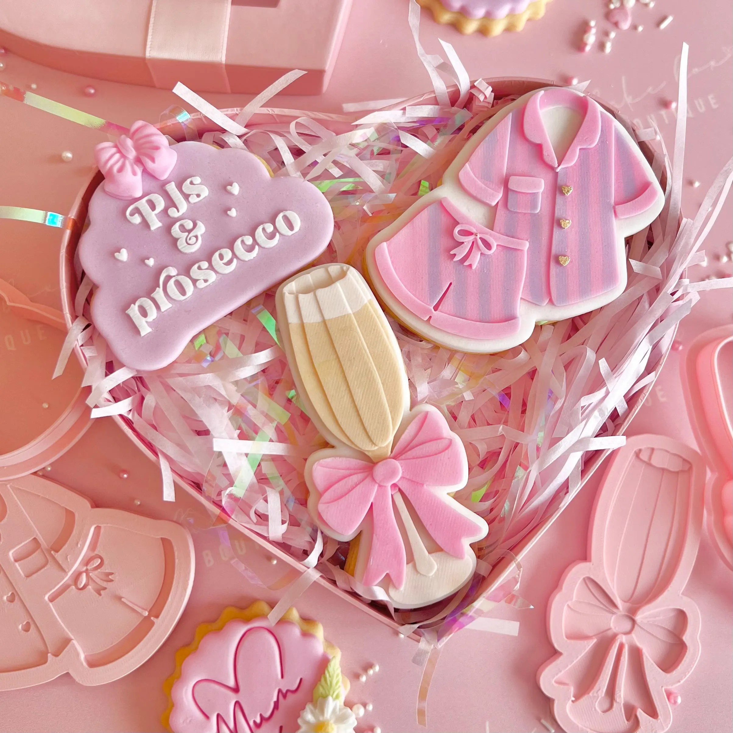 Happy mothers day pjs & prosecco lovely embosser stamp debosser cookie cutter cake cupcake decoration biscuit supplies fondant topper - image 4