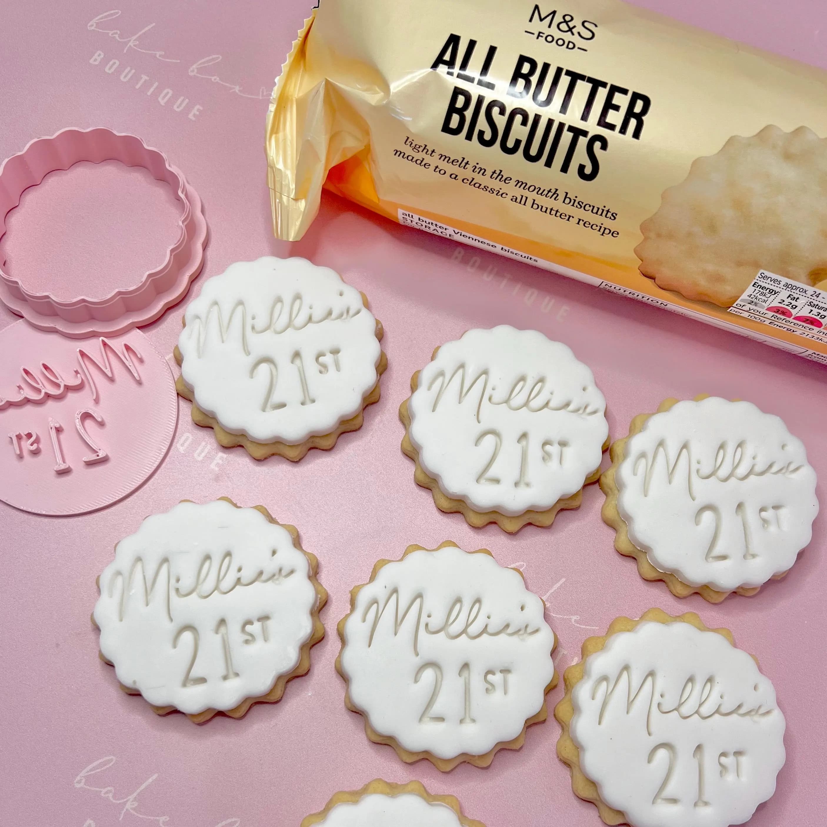 Customised berry first fondant stamp embosser custom personalised biscuit cookie cutter topper m and s m&s birthday party 1st strawberry one