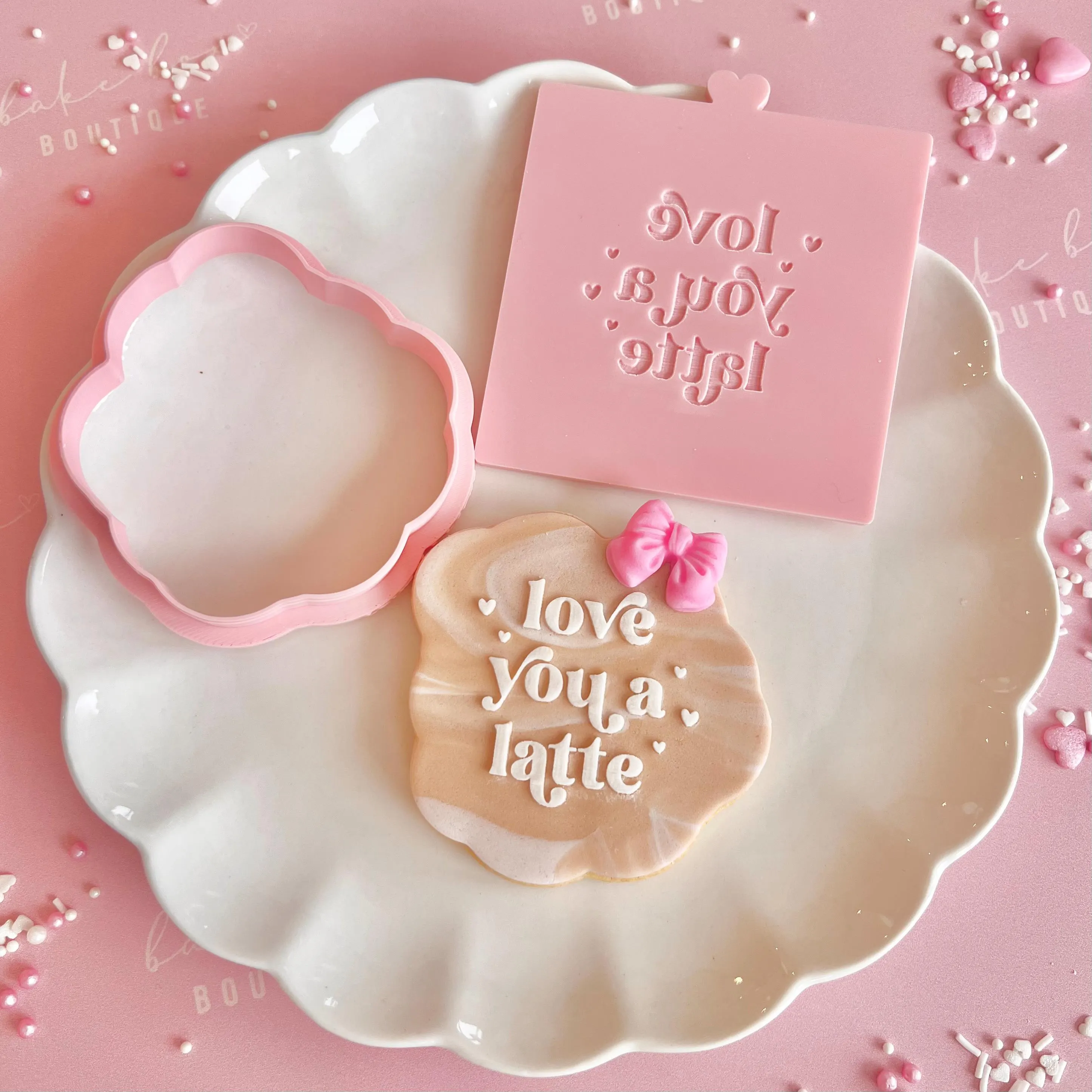 Happy mothers day love you a latte mum embosser stamp debosser cookie cutter cake cupcake decoration biscuit supplies fondant topper - image 3