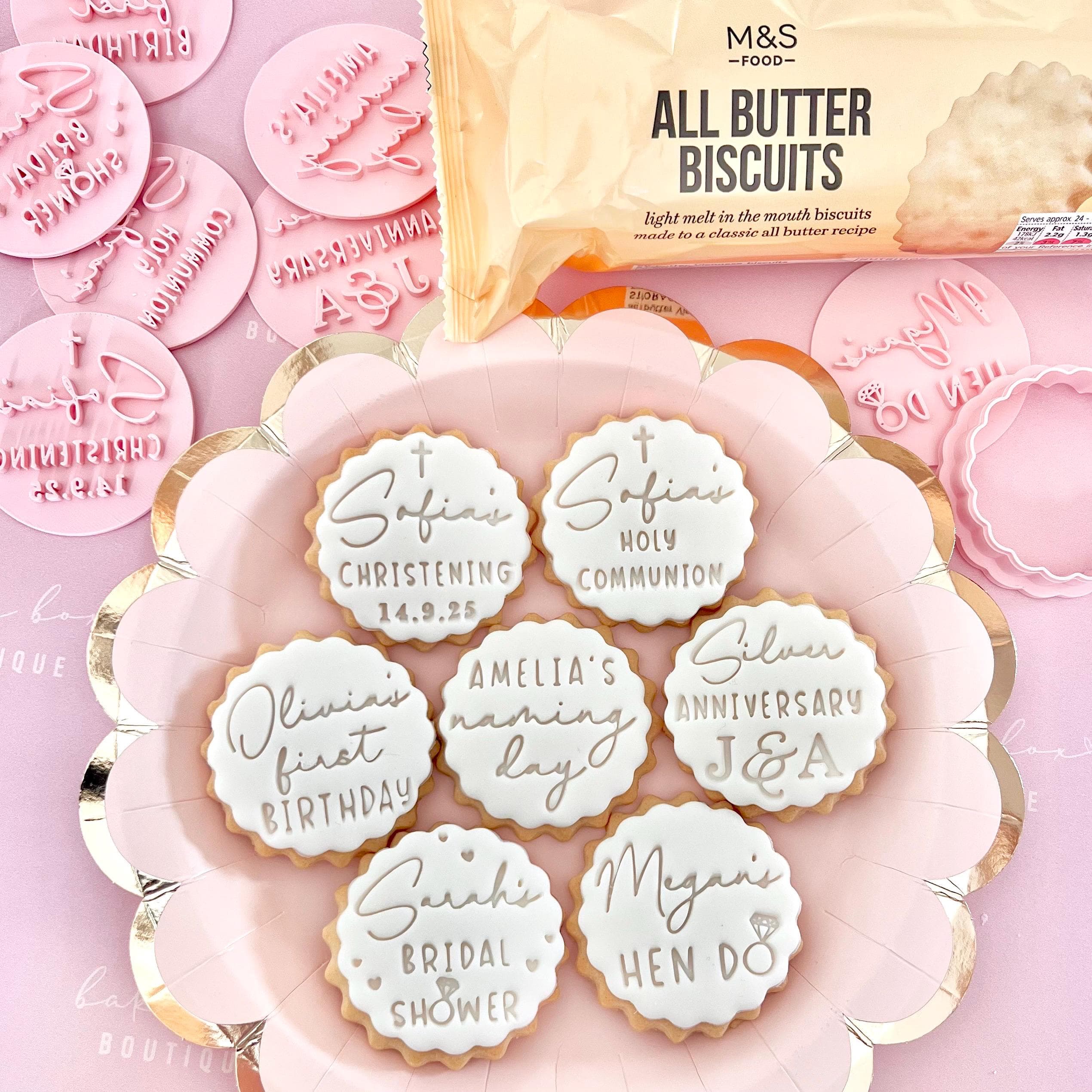 Customised fondant stamp embosser 30th 30 40th custom personalised biscuit cookies cutter topper m and s m&s happy birthday 60th 80 21st 21 - image 4