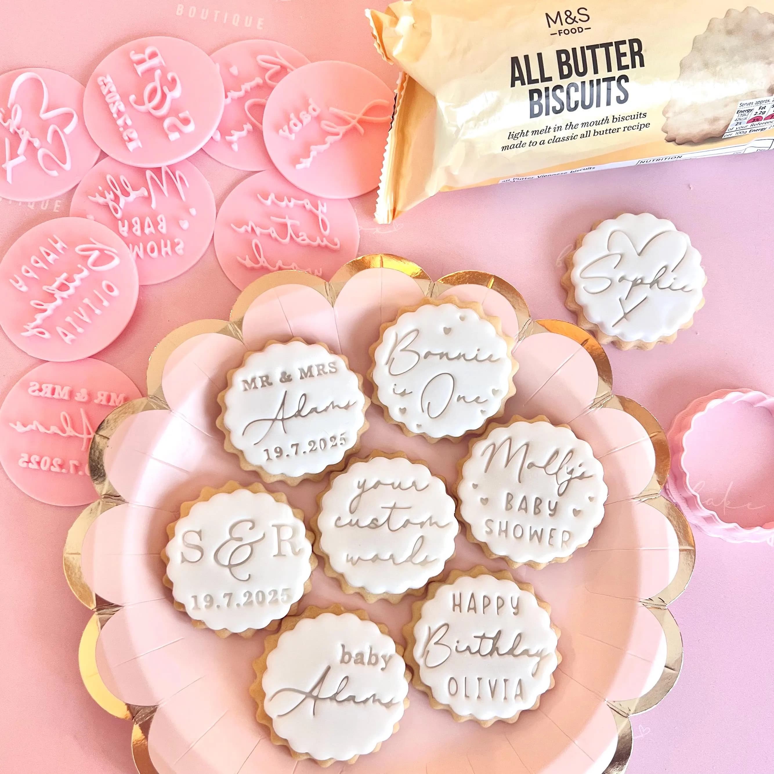 Customised fondant stamp embosser 30th 30 40th custom personalised biscuit cookies cutter topper m and s m&s happy birthday 60th 80 21st 21 - image 3