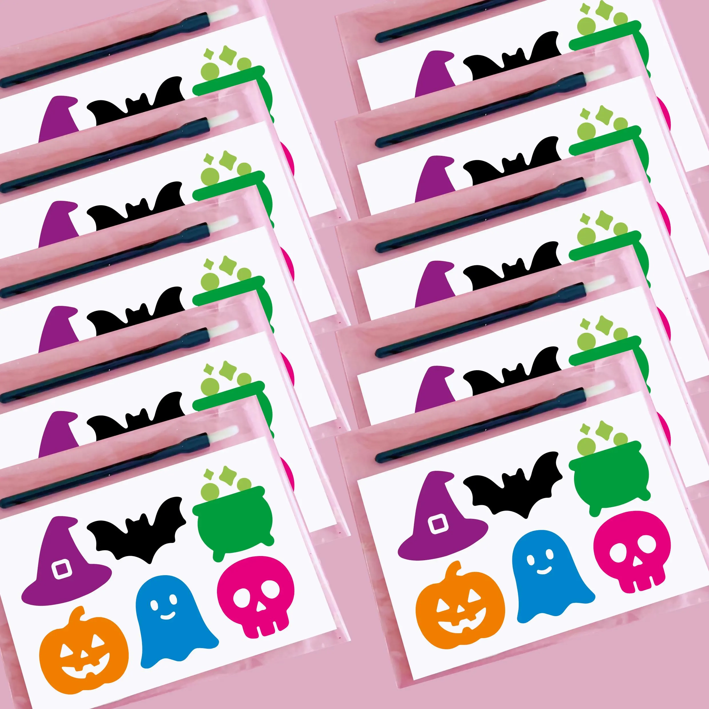 Edible paint palettes for PYO paint your own cookies biscuits cupcakes with brushes and ingredients allergens labels HALLOWEEN shapes - image 3