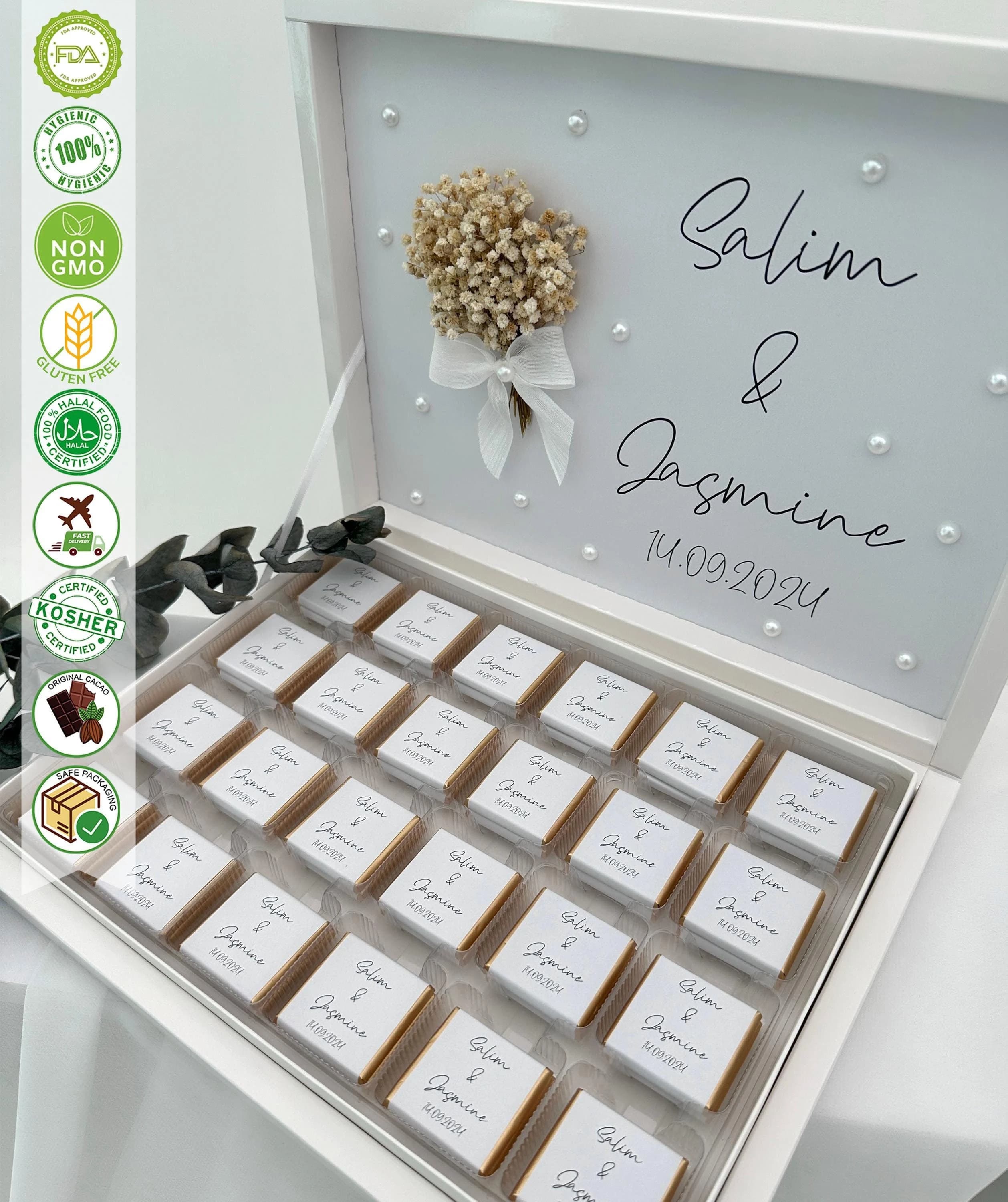Pearl Wedding Favors Chocolate, Wedding Favors, Engagement Chocolate, Wedding Chocolate, Luxury Box Chocolate, Pearl Favors