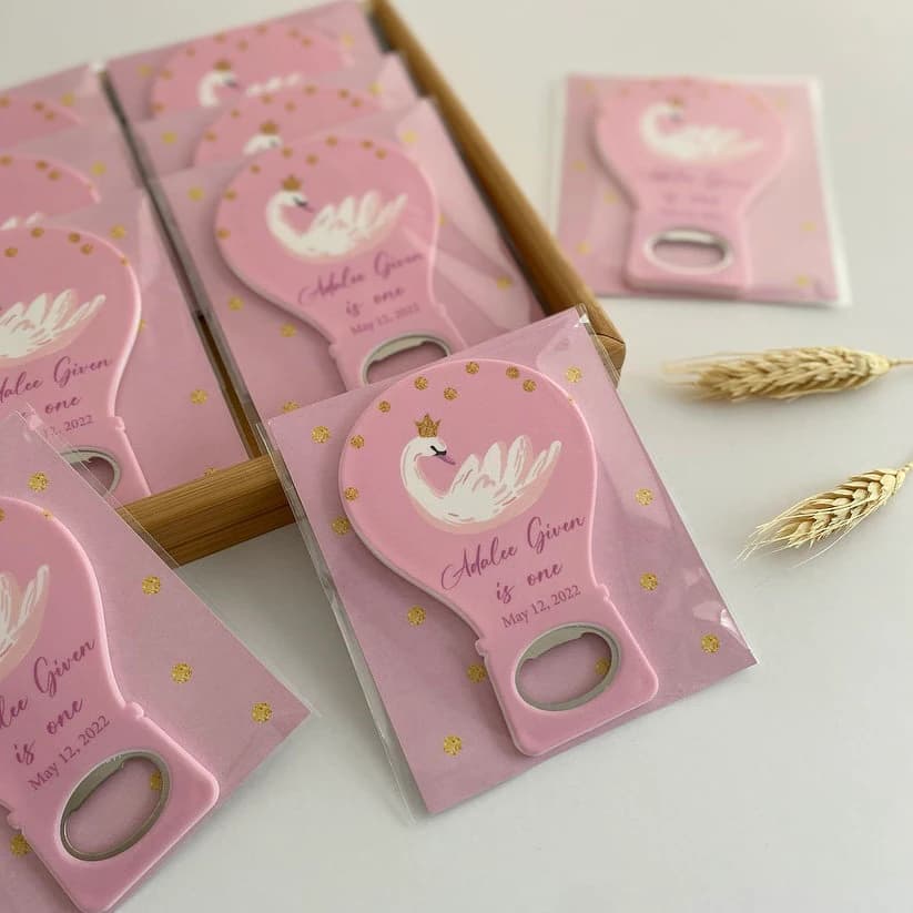 Customized Butterfly Baby Shower Gift Magnet, Bottle Cap Opener, Birthday or Baptism Favors - image 5