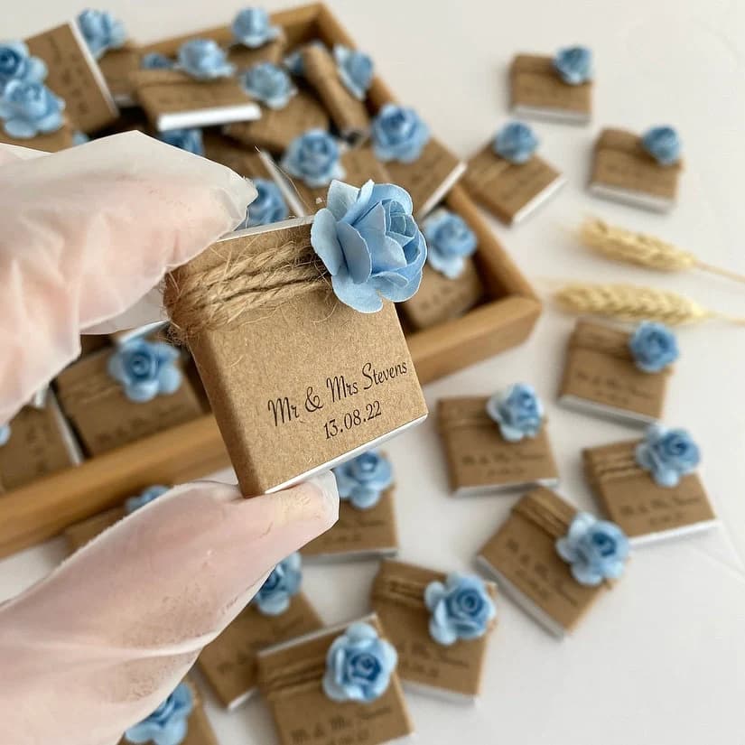 Wedding Favors Chocolate, Wedding Favors, Engagement Chocolate, Wedding Chocolate, Blue Floral Chocolate, Rustic Favors - image 4