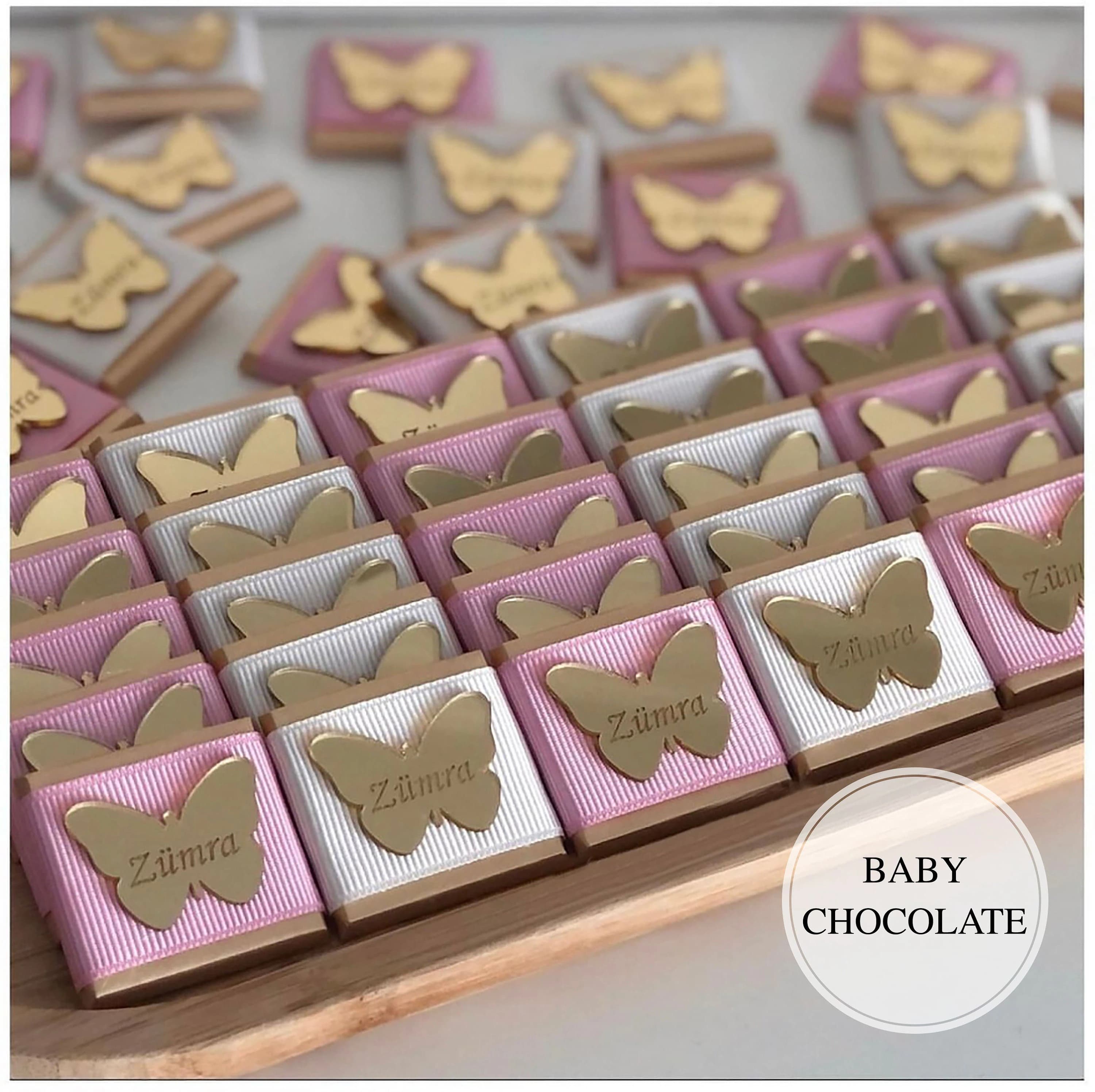 Personalized Baby Chocolate, Baby Shower Party Treats, Newborn Gift, Baby Celebration Favor