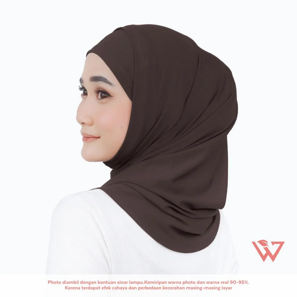 Dark Brown Hijab Sport for Women to Training, Running, and Gym | Instant Hijab Ready to Wear
