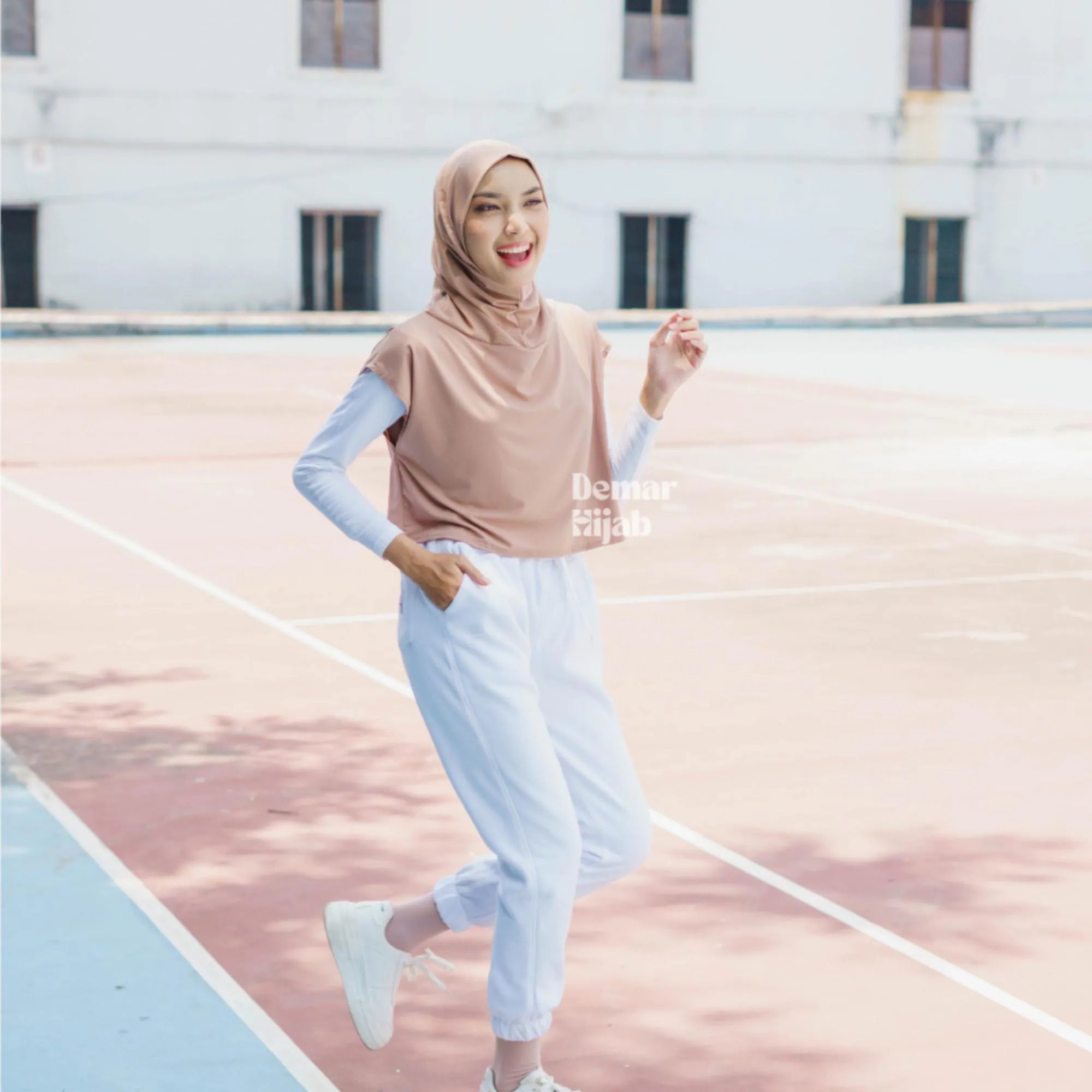 Brown Hijab Sport for Women to Running and Gym
