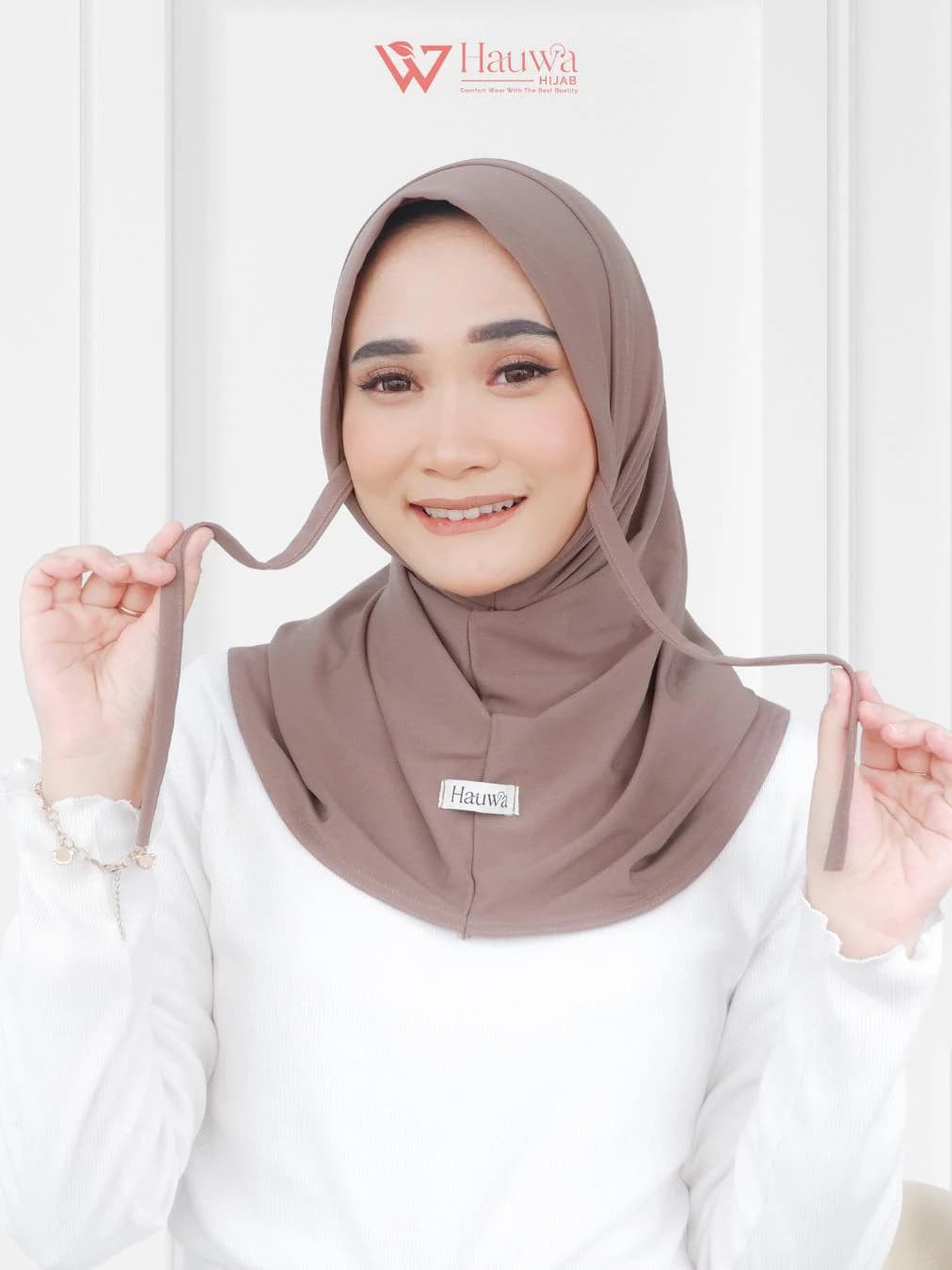 Brown Hijab Sport for Women to Training, Running, and Gym | Instant Hijab Ready to Wear