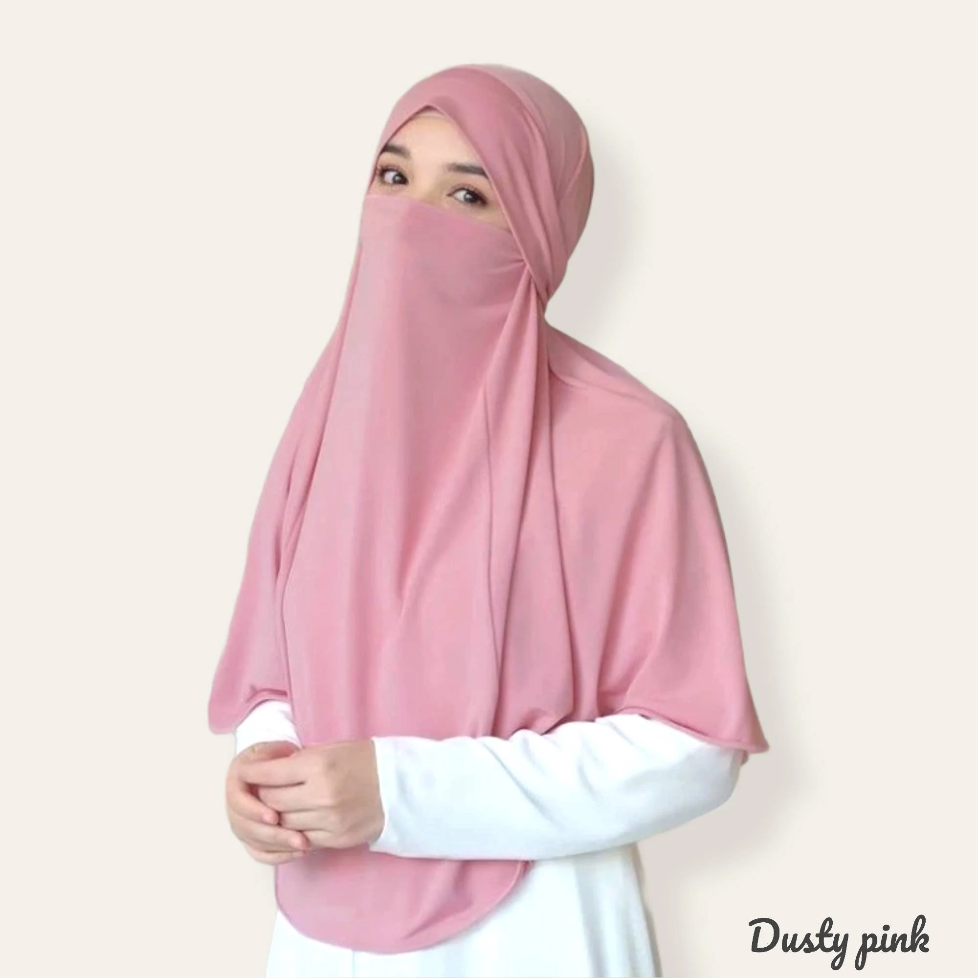 Instant Khimar and Niqab for Women Muslim, Long Jersey Hijab